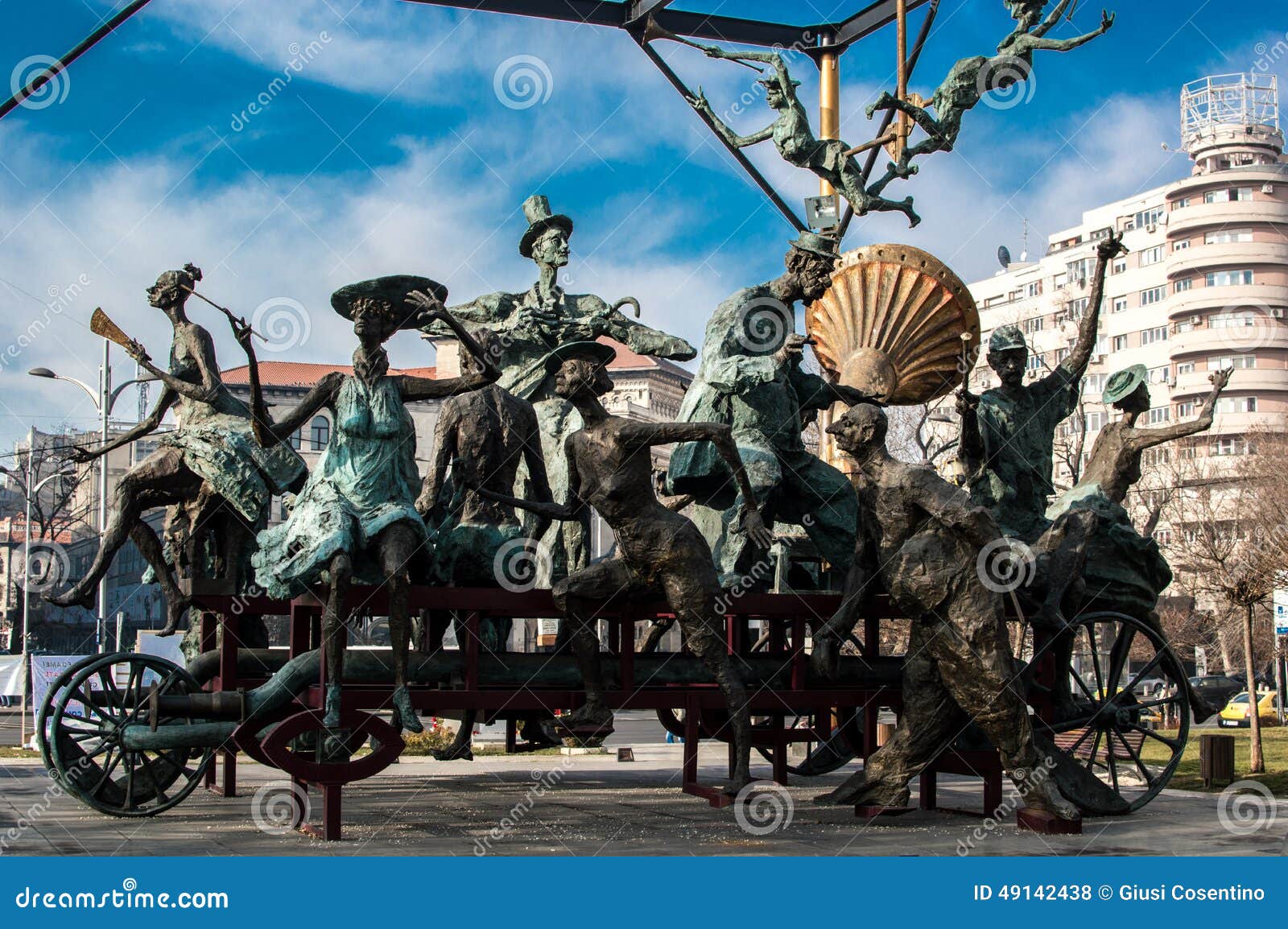 statues of the characters and ion luca caragiale