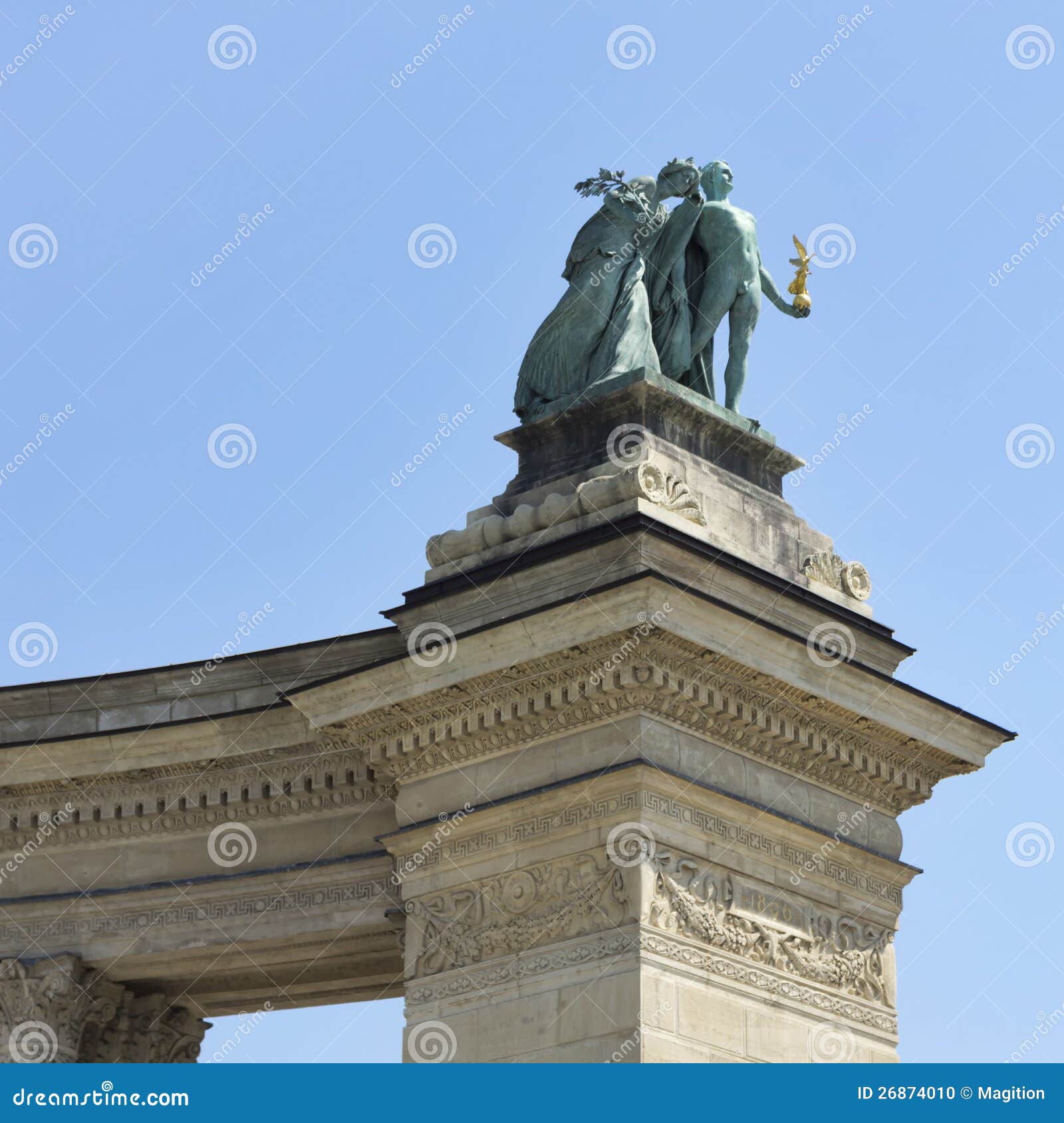 Statues of the Heroes Square, Budapest Stock Photo Image of king