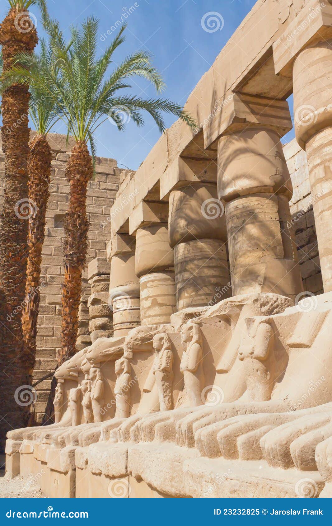 Statues in Karnak Temple ( Egypt ) Stock Image Image of icon
