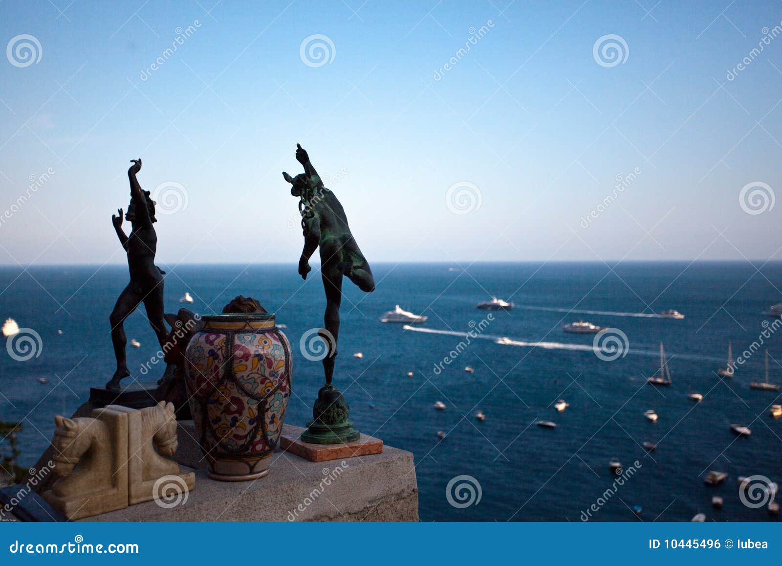 Statues and Mediterranean Sea Stock Photo Image of water, statues
