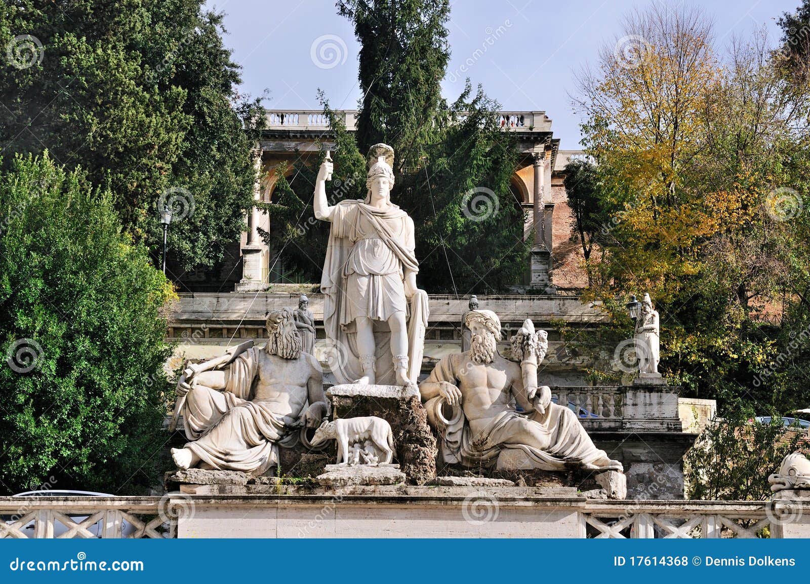 statues on piazza del popolo