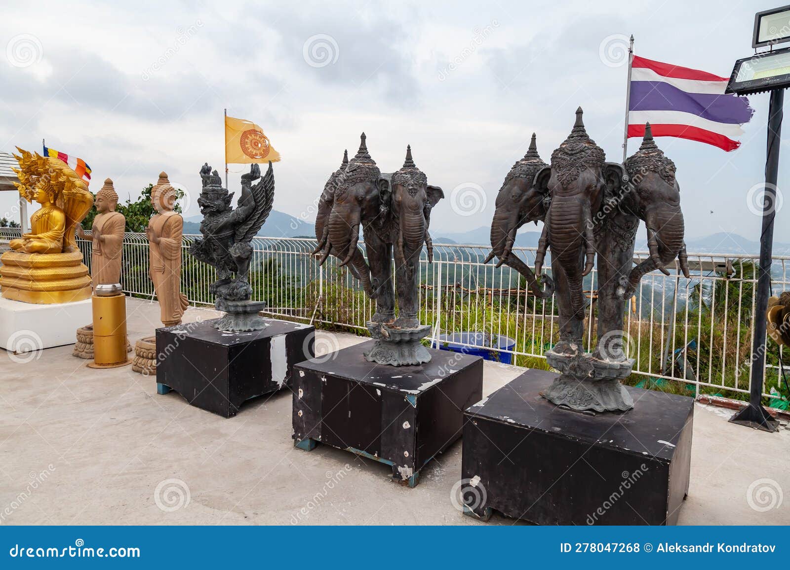 Statues of the Three-headed Elephant Airavata, the King of All ...