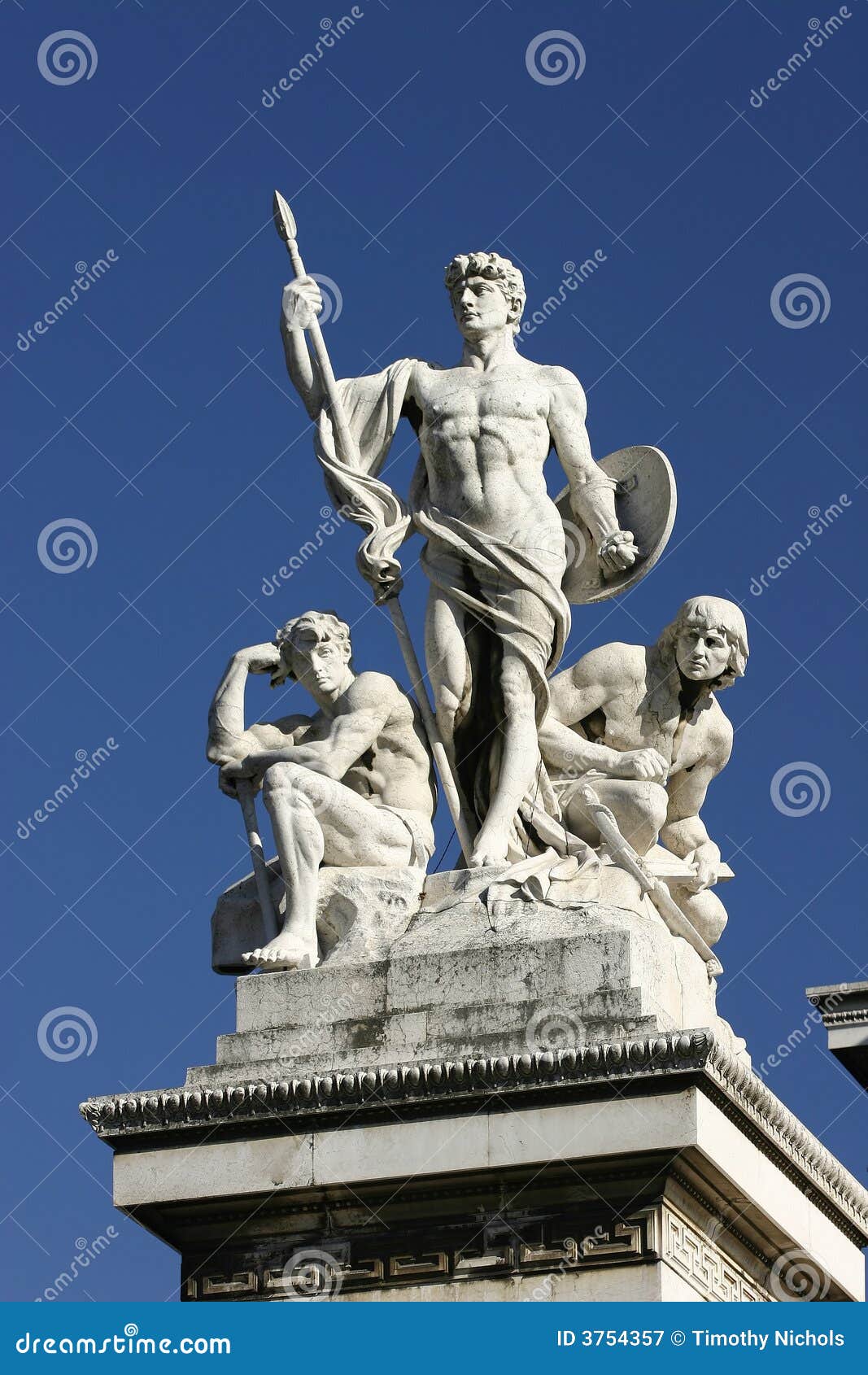 statues on the victor emmanuel monument, rome