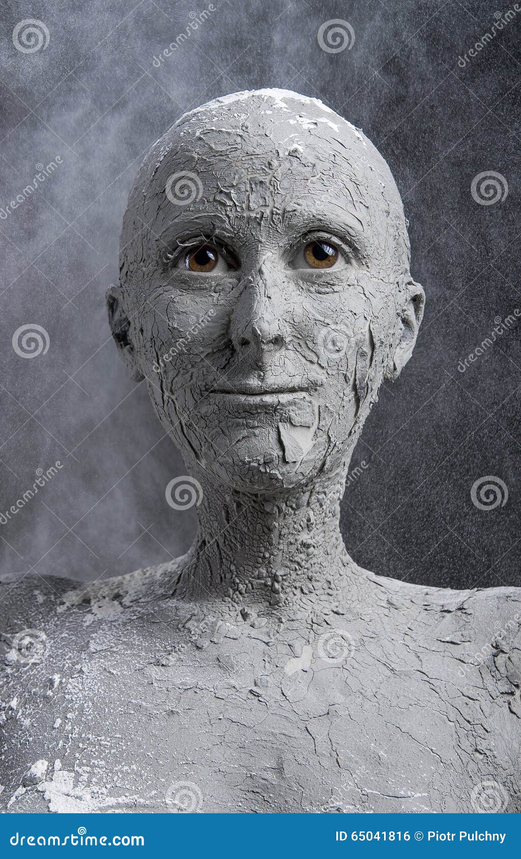 Statuesque Woman In Clay. Spa Treatment Stock Photo ...