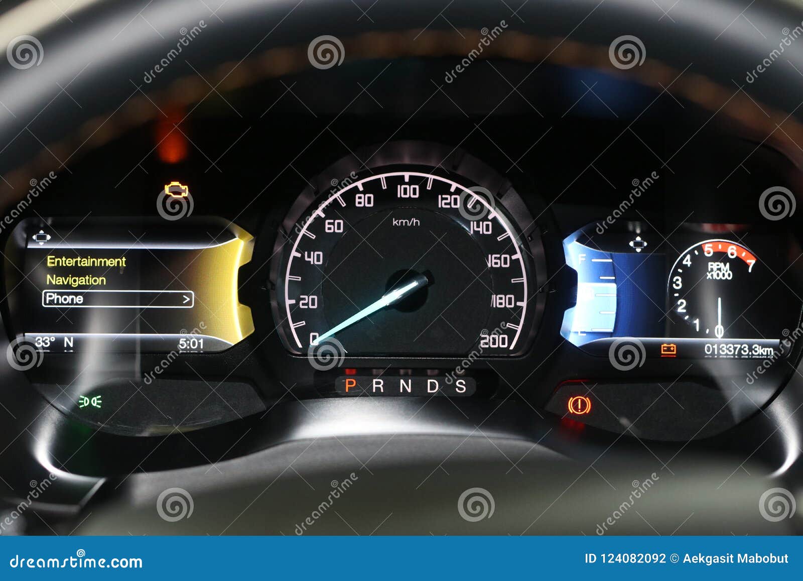 Status Bar Showing the Car`s Driving Tools. Stock Photo Image of auto