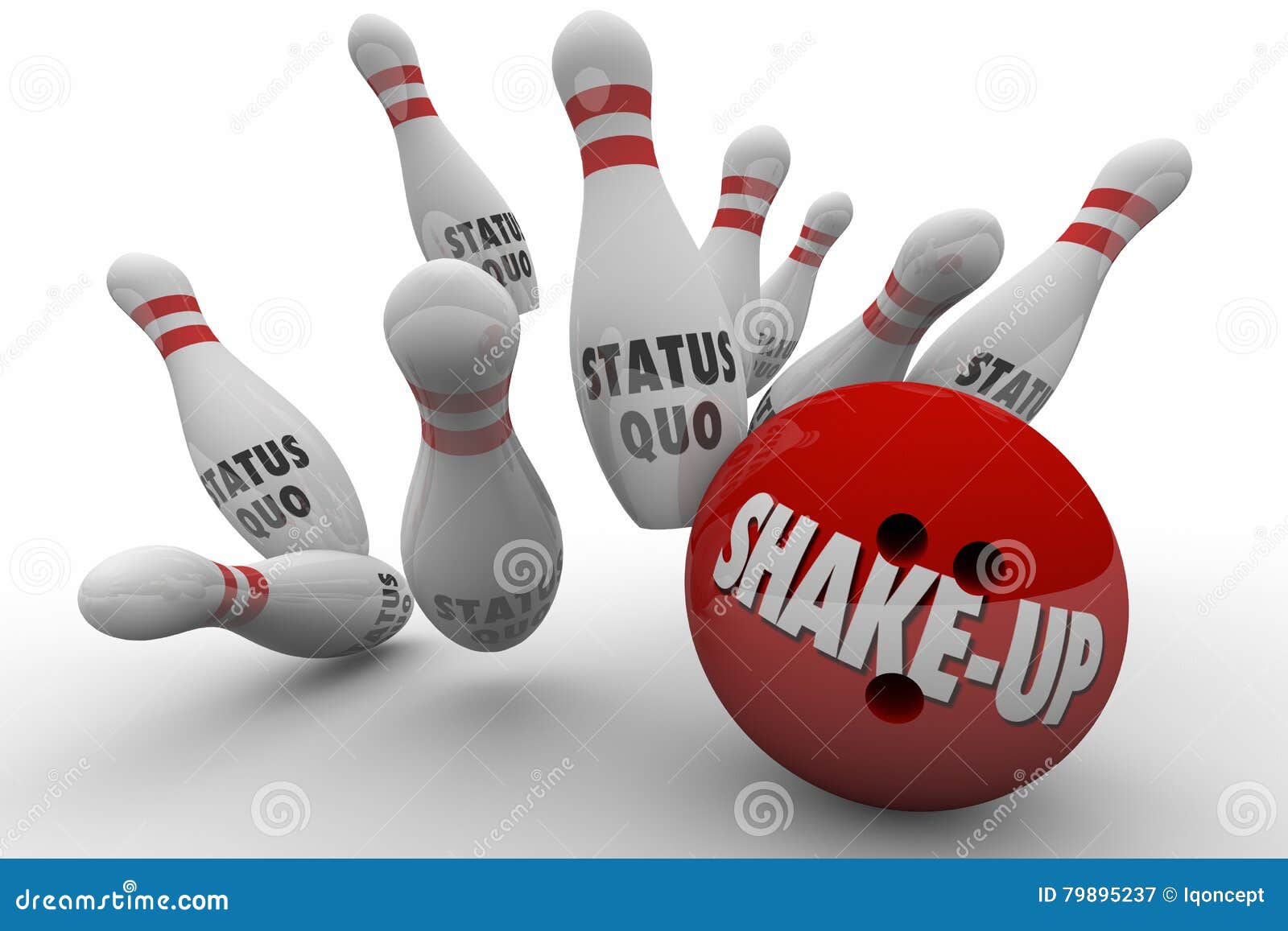 Status Quo Vs ShakeUp Bowling Ball Strike Stock Illustration