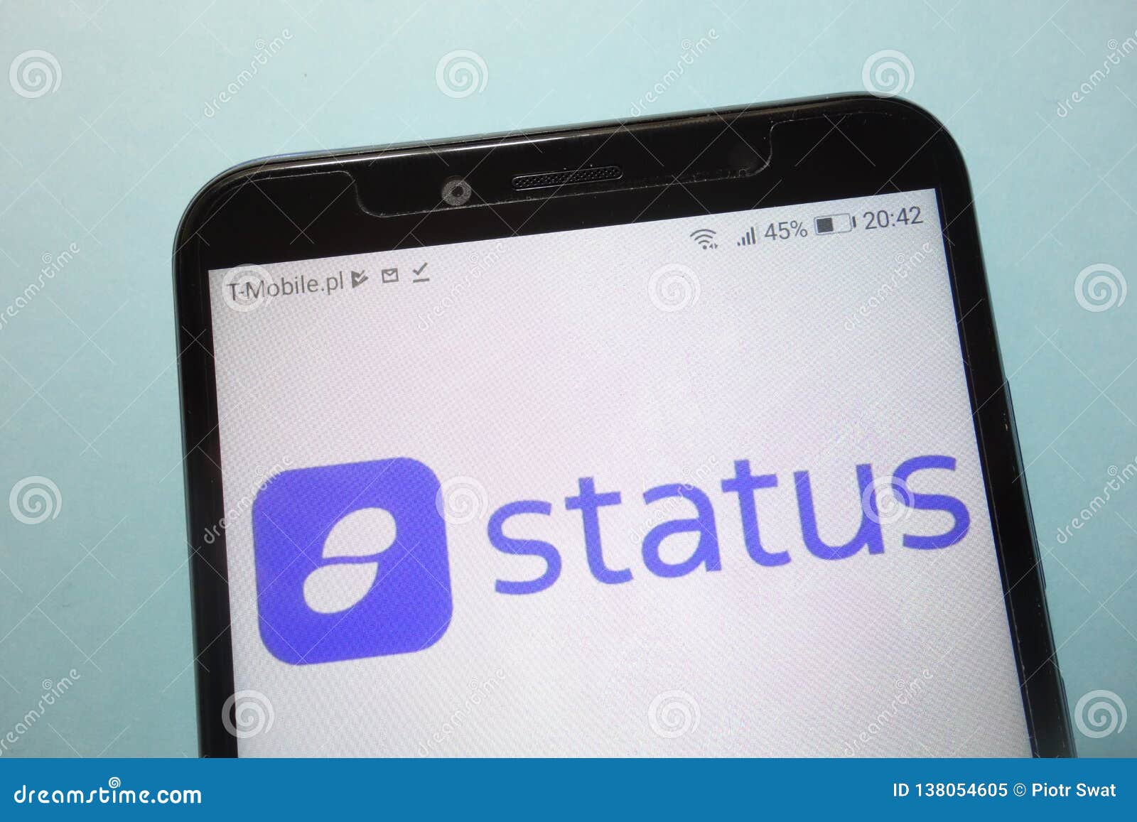 Status SNT Cryptocurrency Logo Displayed On Smartphone ...
