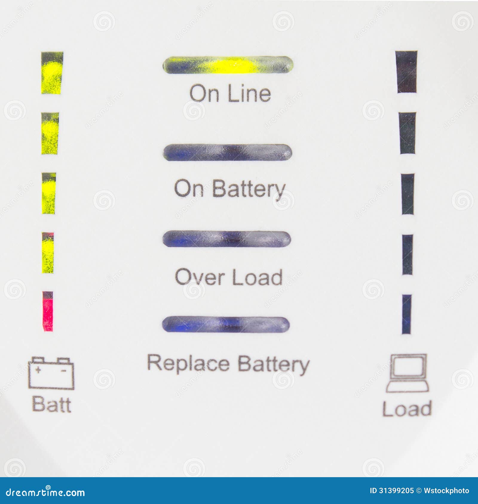 Status of Uninterruptable Power Supply Battery Stock Image Image of