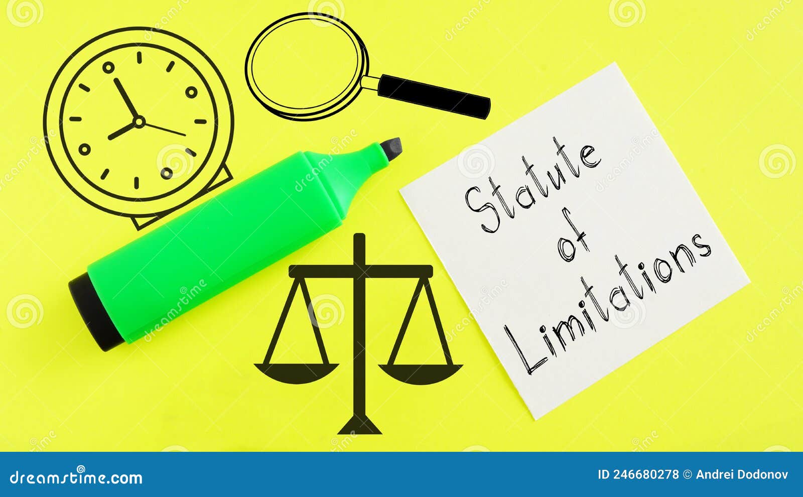 Statute of Limitations is Shown Using the Text Stock Photo Image of