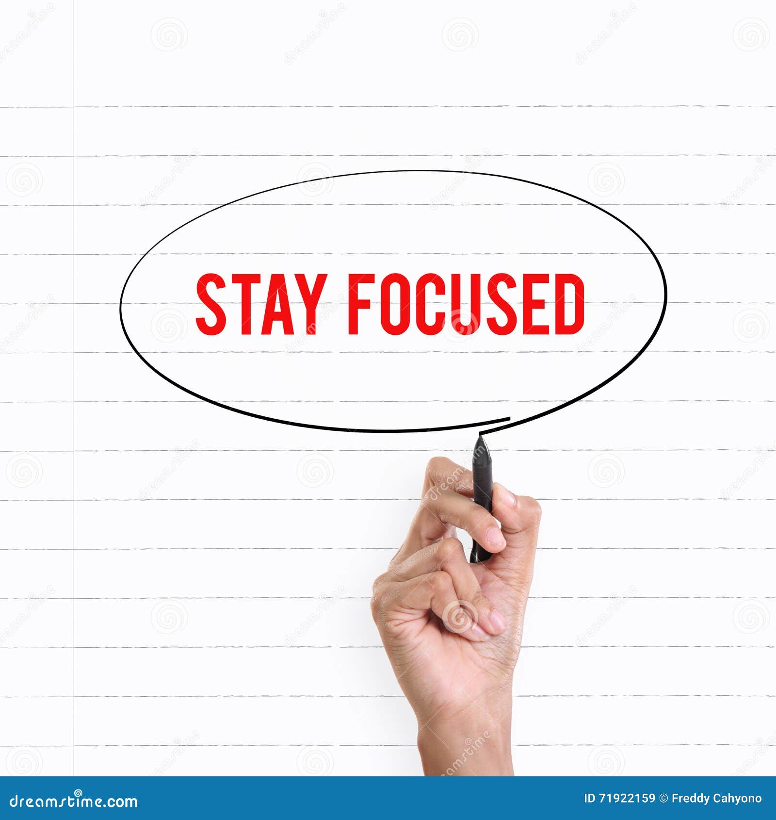 stay focused, hand writing notes