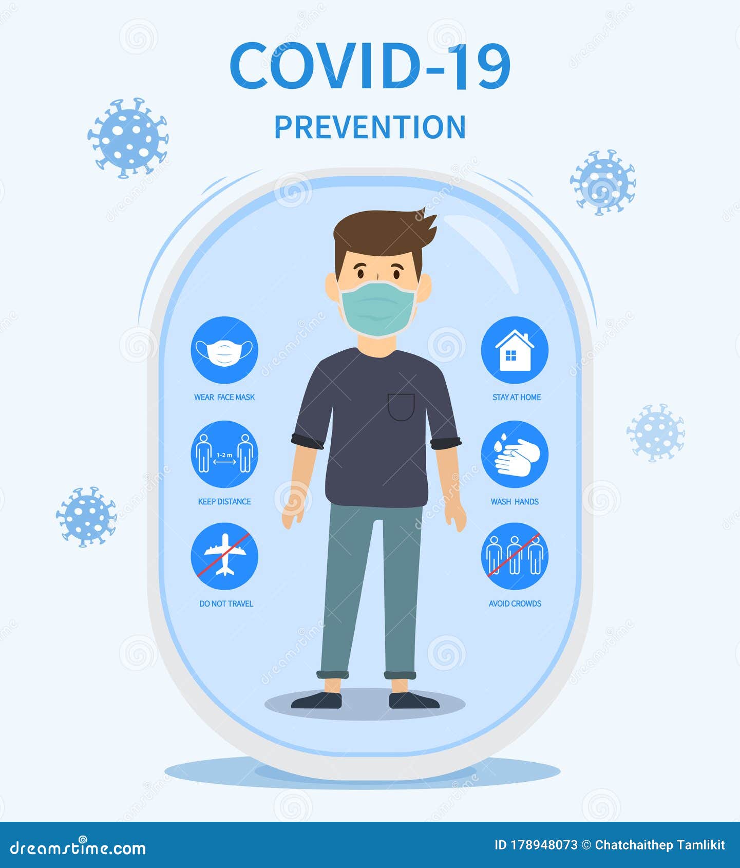 covid-19 prevention and quarantine precaution infographic during the coronavirus epidemic.
