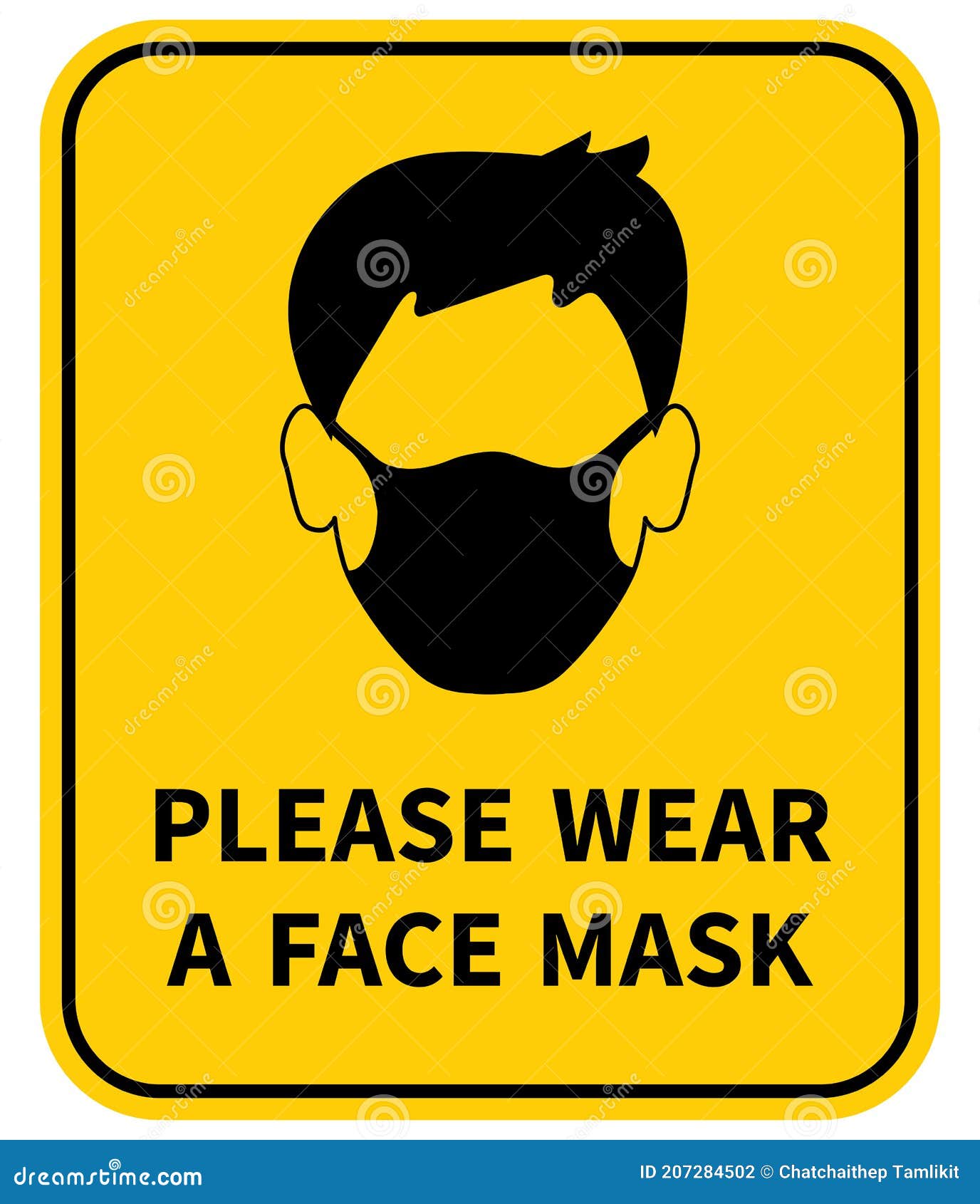 please wear a face mask. attention sign. coronovirus epidemic protective. 