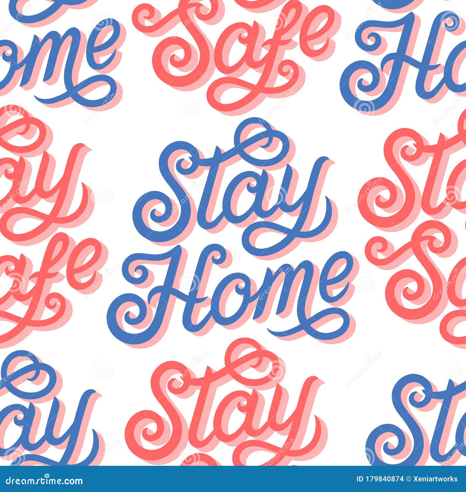stay home, stay safe seamless pattern
