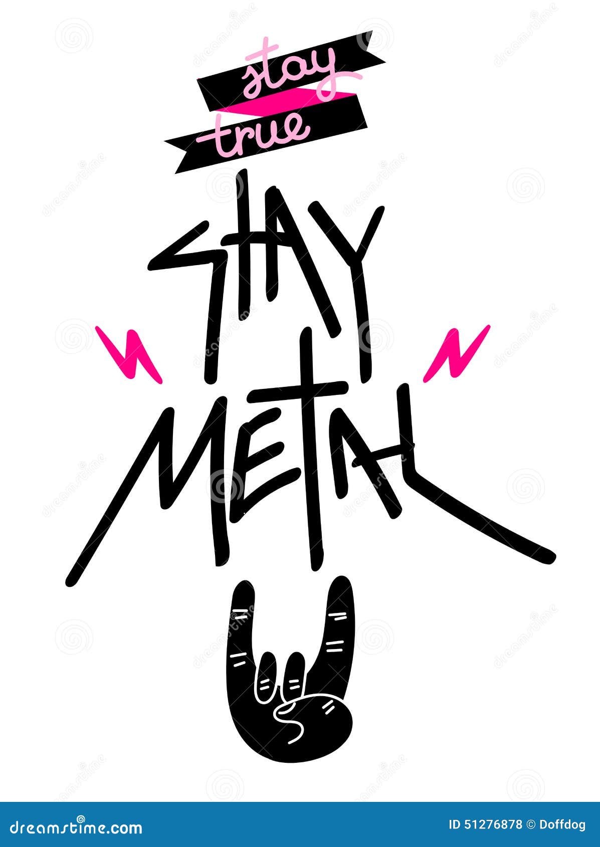 Stay Metal stock vector. Illustration of hipster, icon 51276878