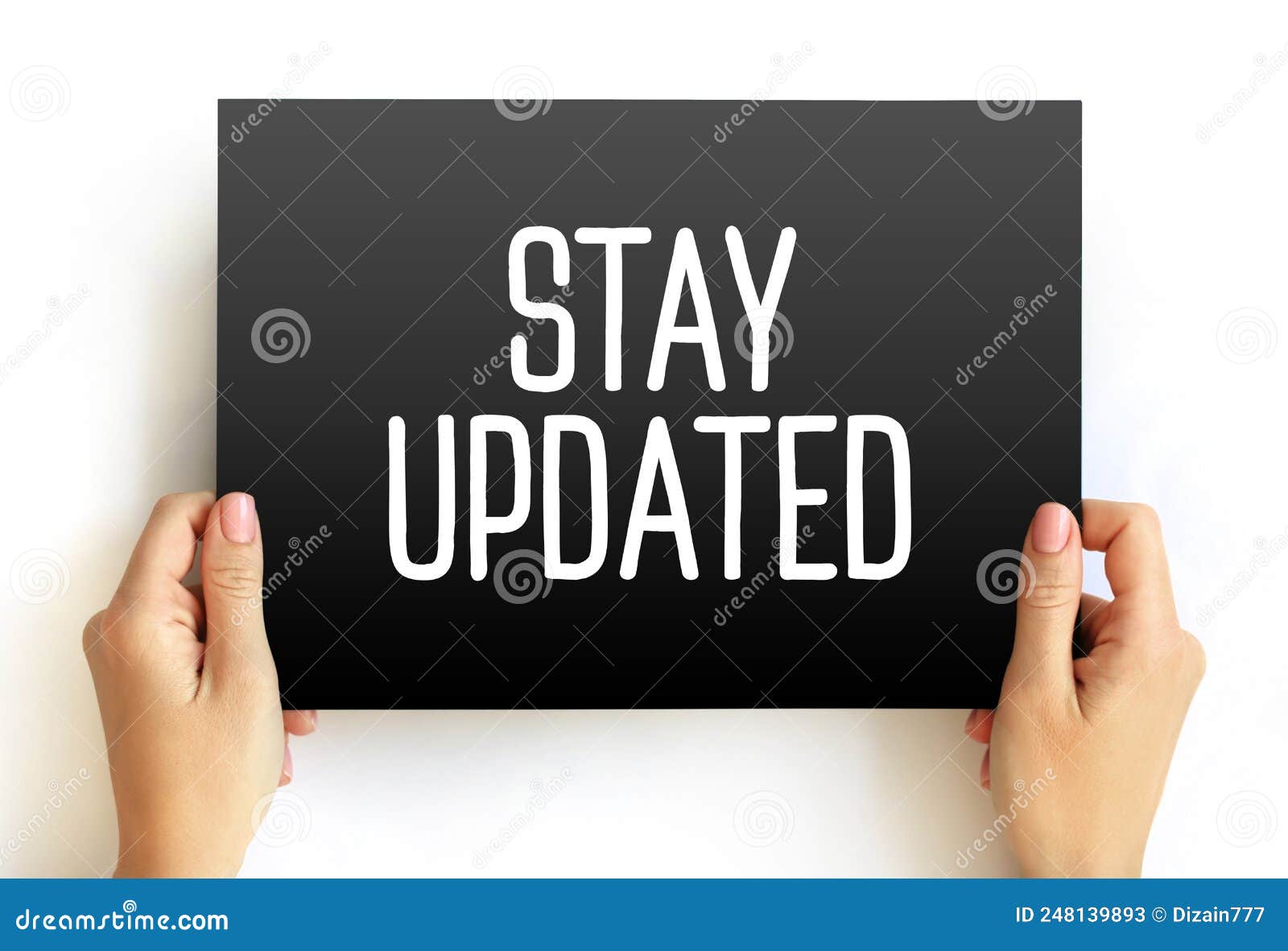 Stay Updated Text on Card, Concept Background Stock Image Image of