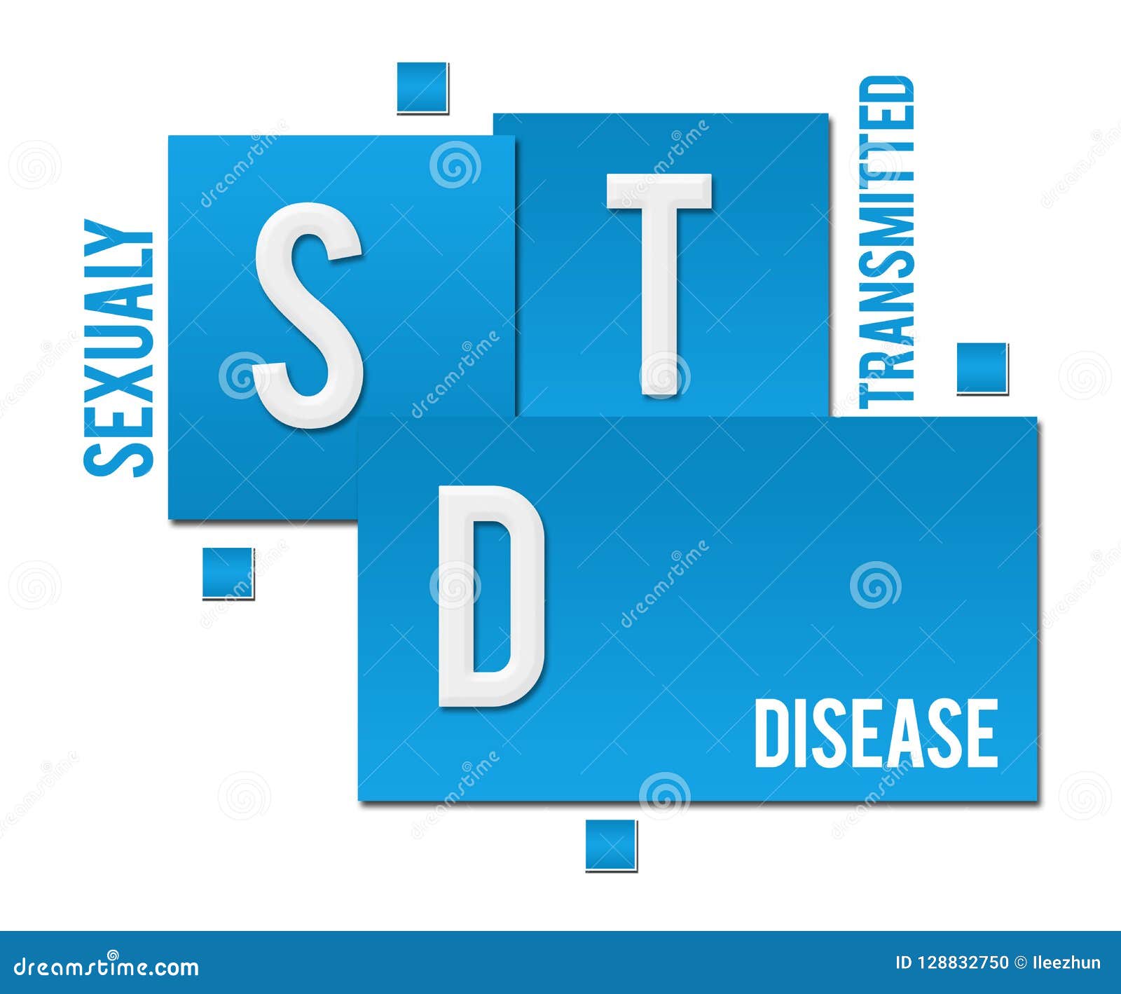 Std Sexually Transmitted Disease Blue Squares Text Stock Illustration 
