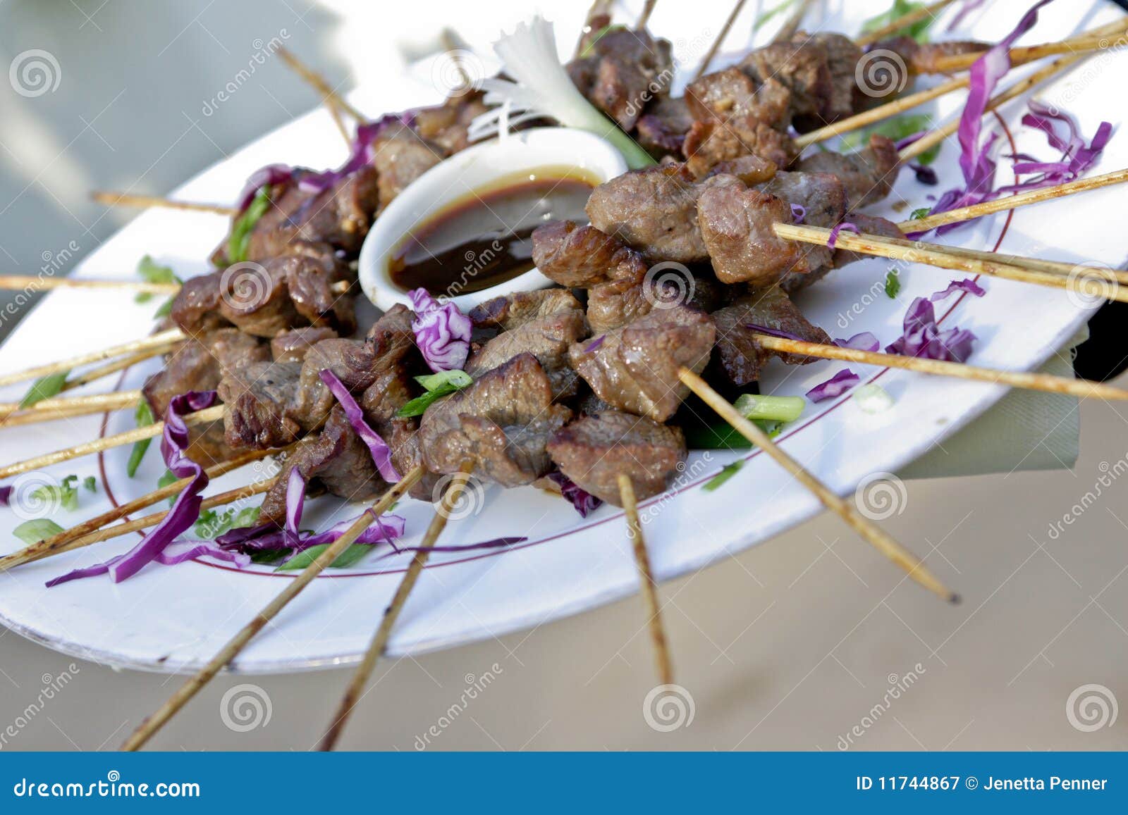 Steak appetizers stock image. Image of skewer, catering 11744867