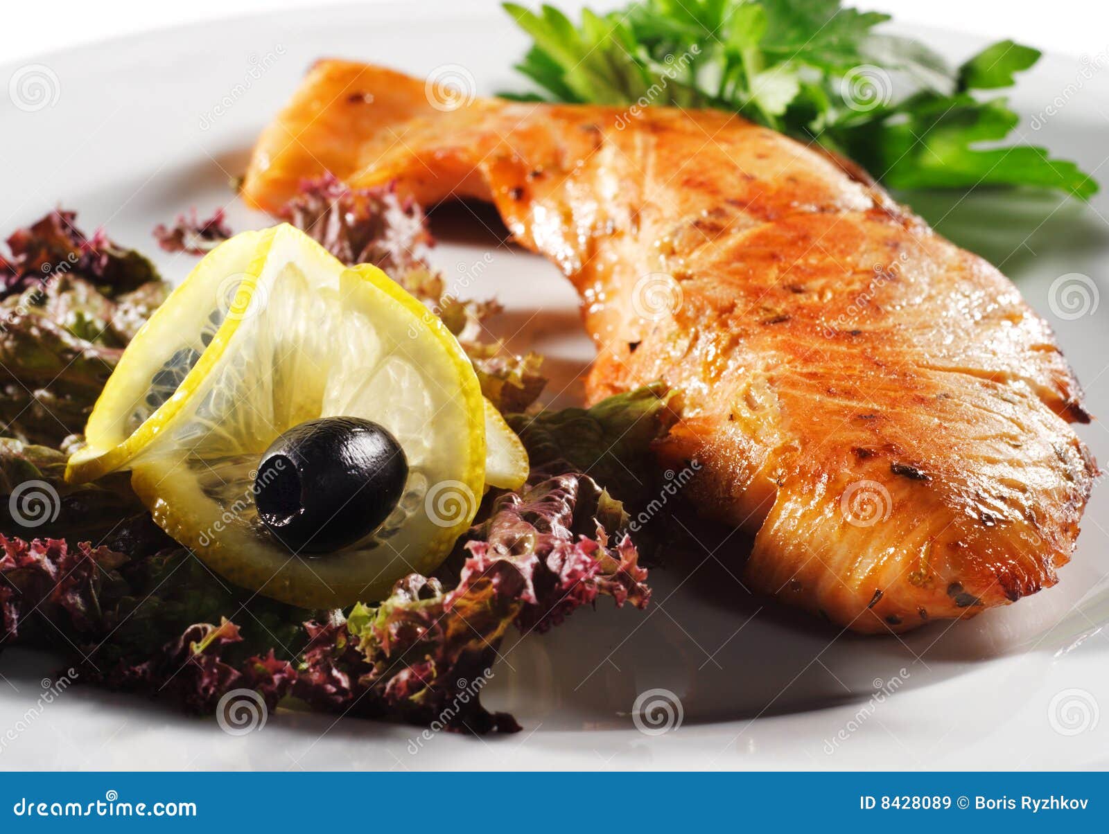 Steak from Filleted Fish stock image. Image of lemon, fillet - 8428089