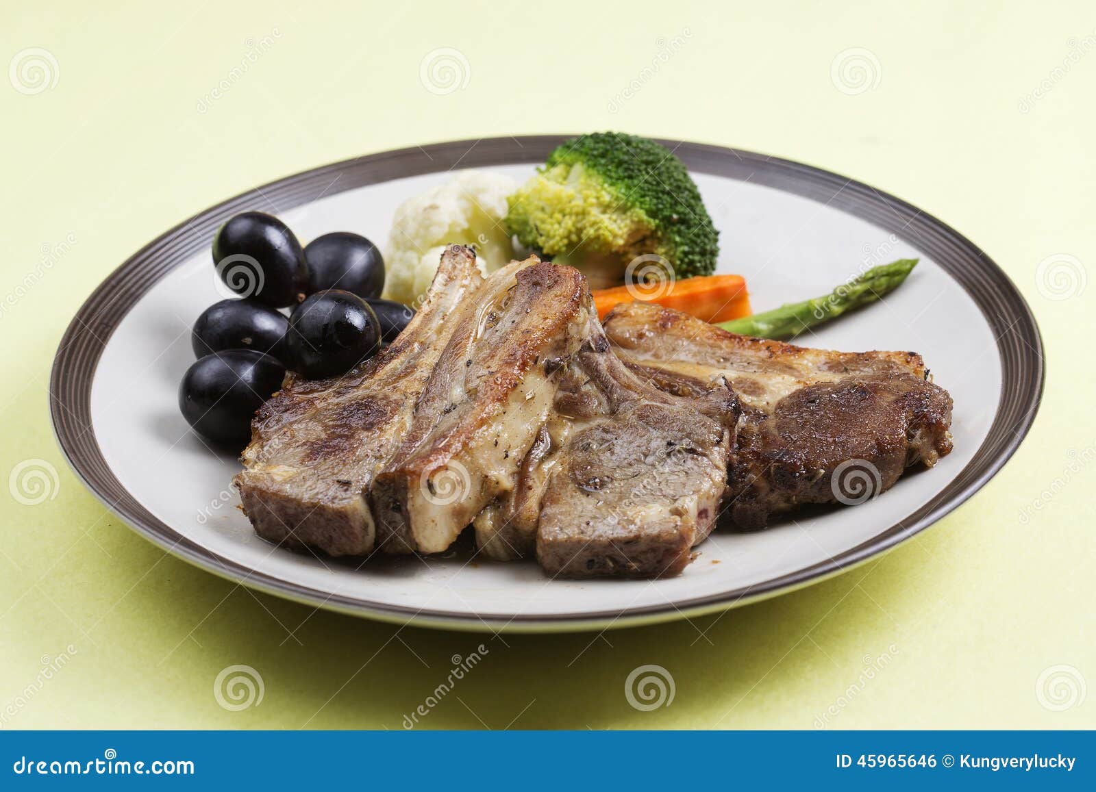 Steak of grill lamb stock photo. Image of roasted, french 45965646