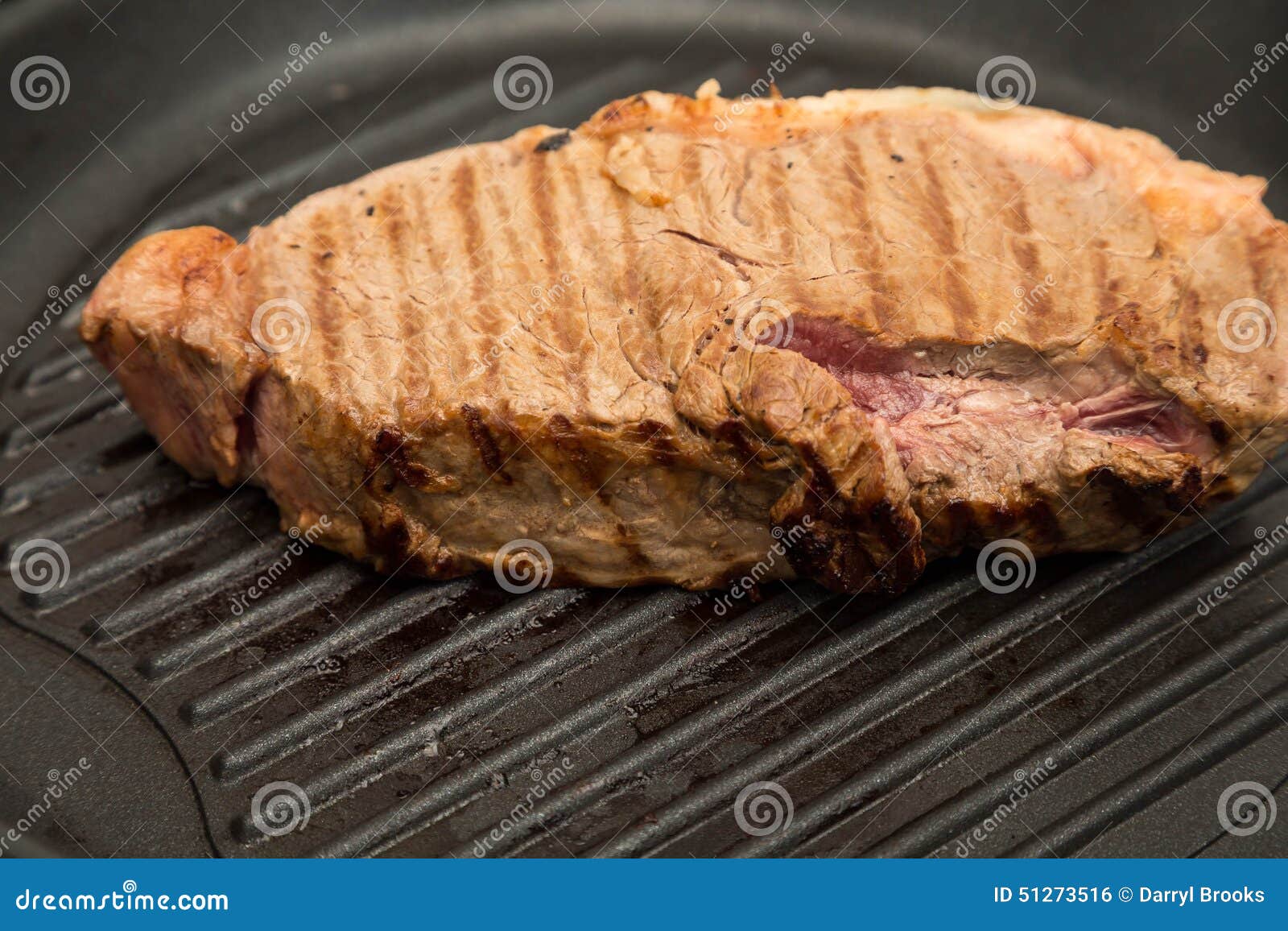 Steak Grilling in Pan stock photo. Image of tenderloin 51273516