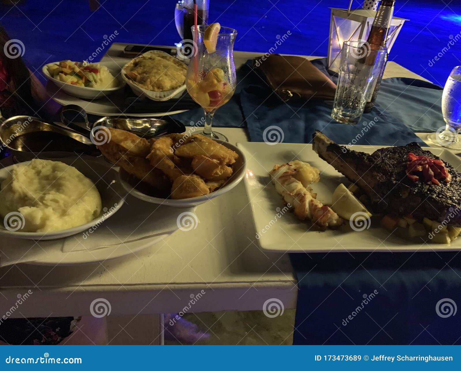 Steak and Lobster on the Beach in Aruba Stock Image Image of lobster