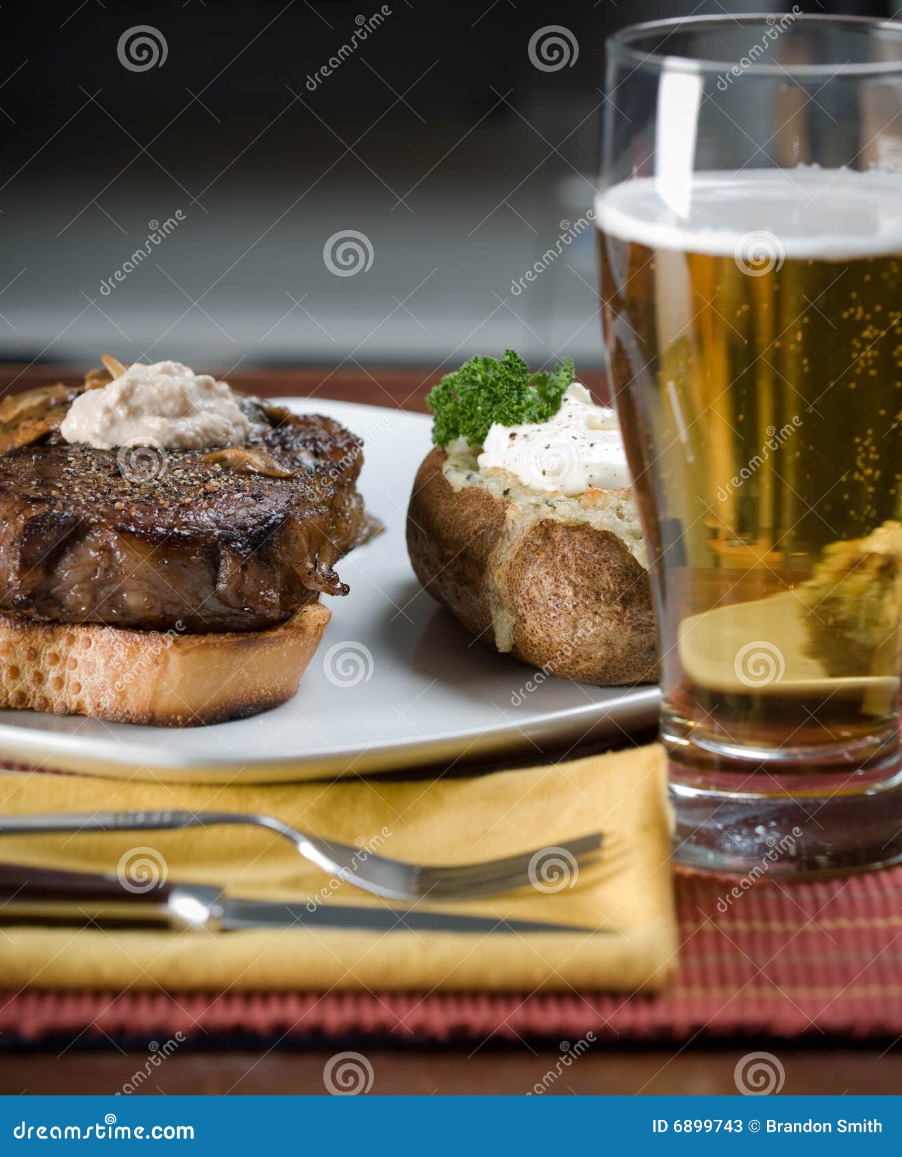 Steak and Potato Dinner stock image. Image of main, delicious - 6899743