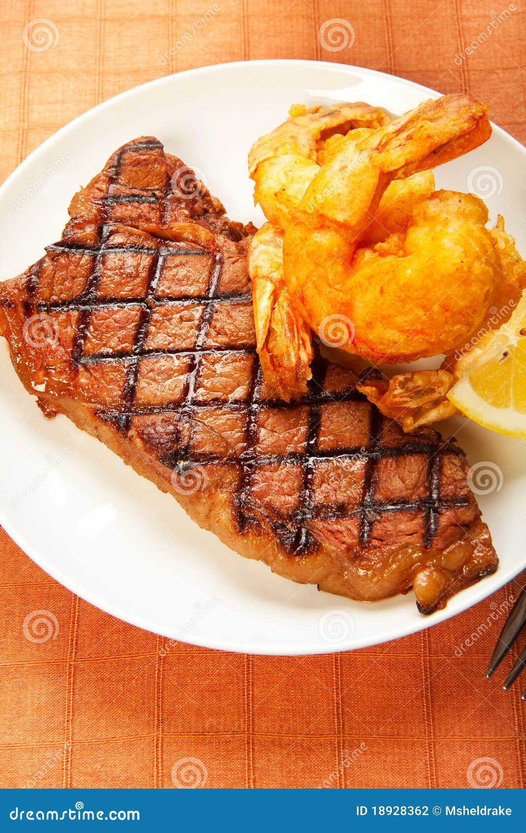 Steak and Shrimp stock photo. Image of fried, strip, water 18928362