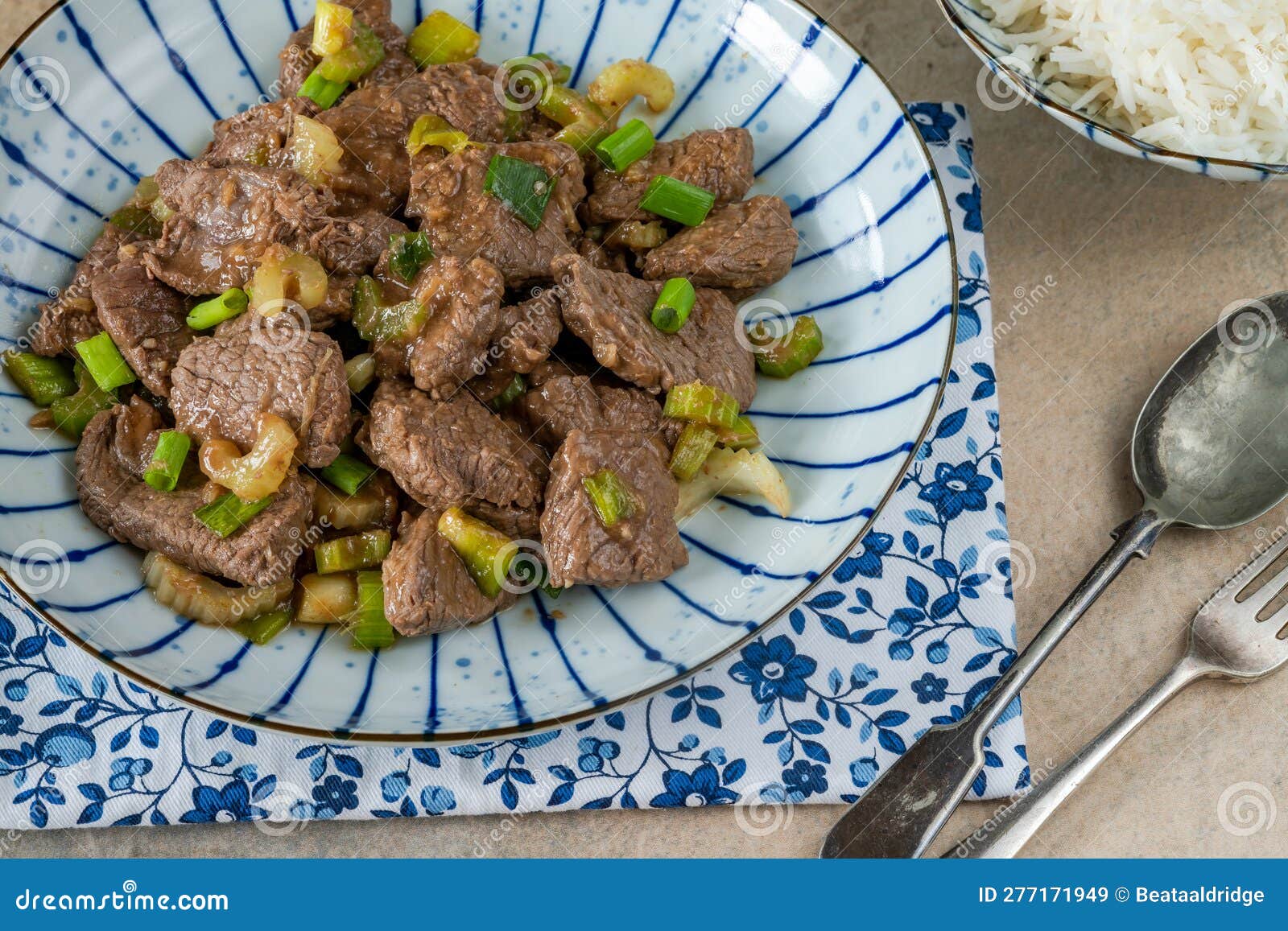Steak stir fry stock image. Image of meat, sauce, plate - 277171949