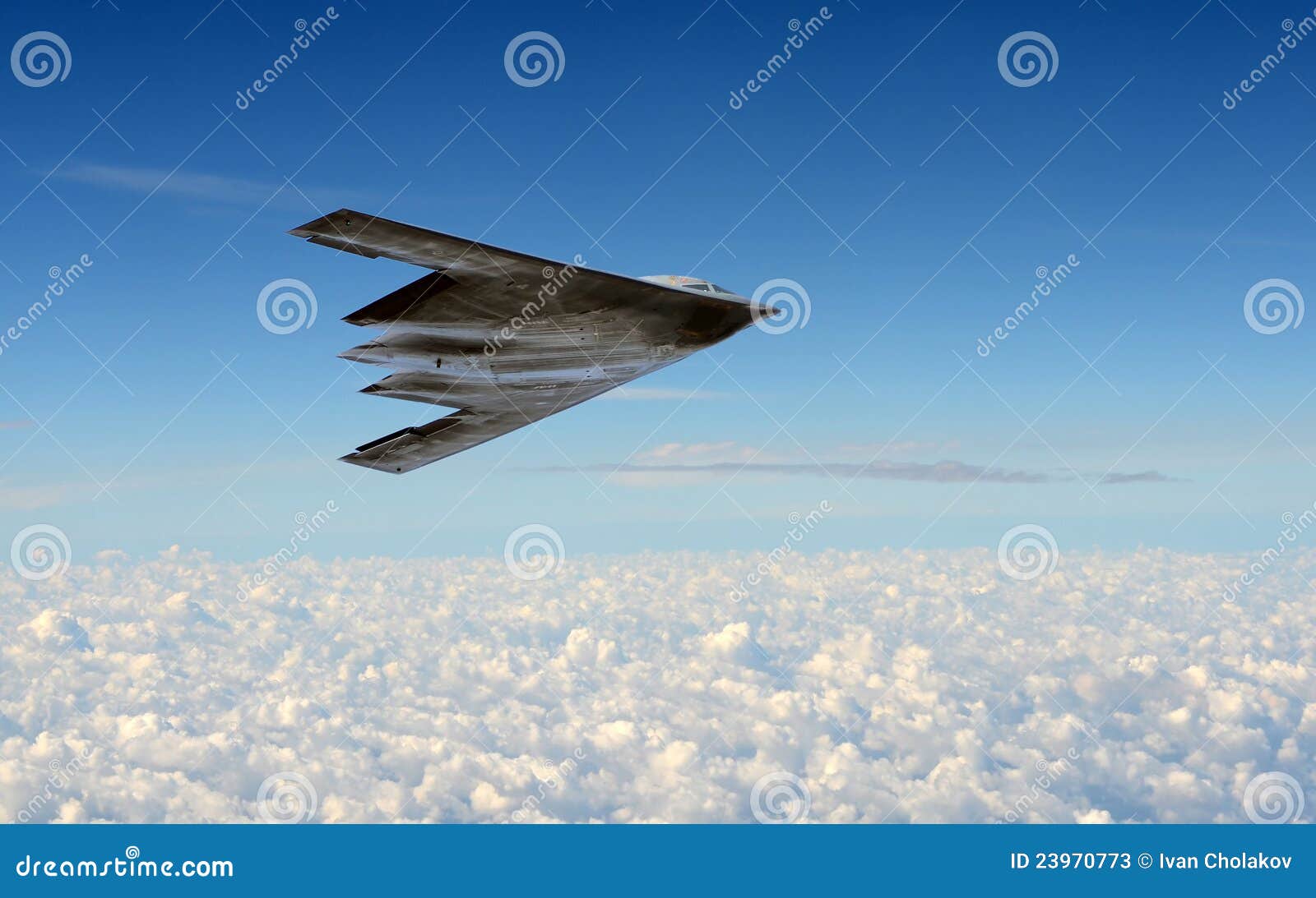 stealth bomber in flight