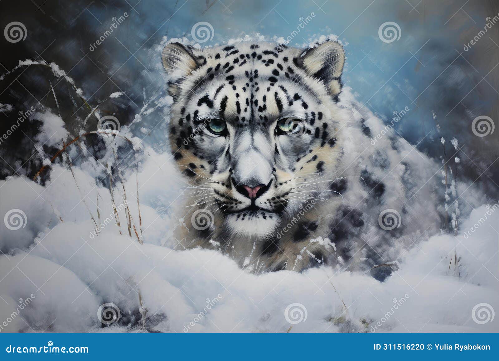 stealthy snow leopard. generate ai