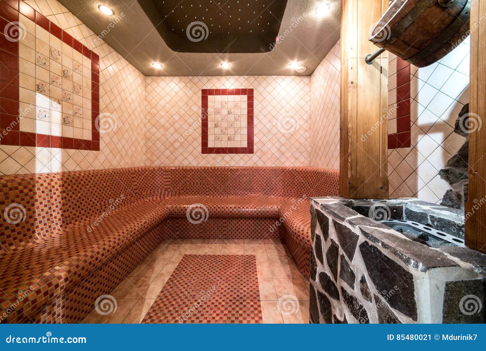 Steam bath sauna stock image. Image of design, mosaic 85480021