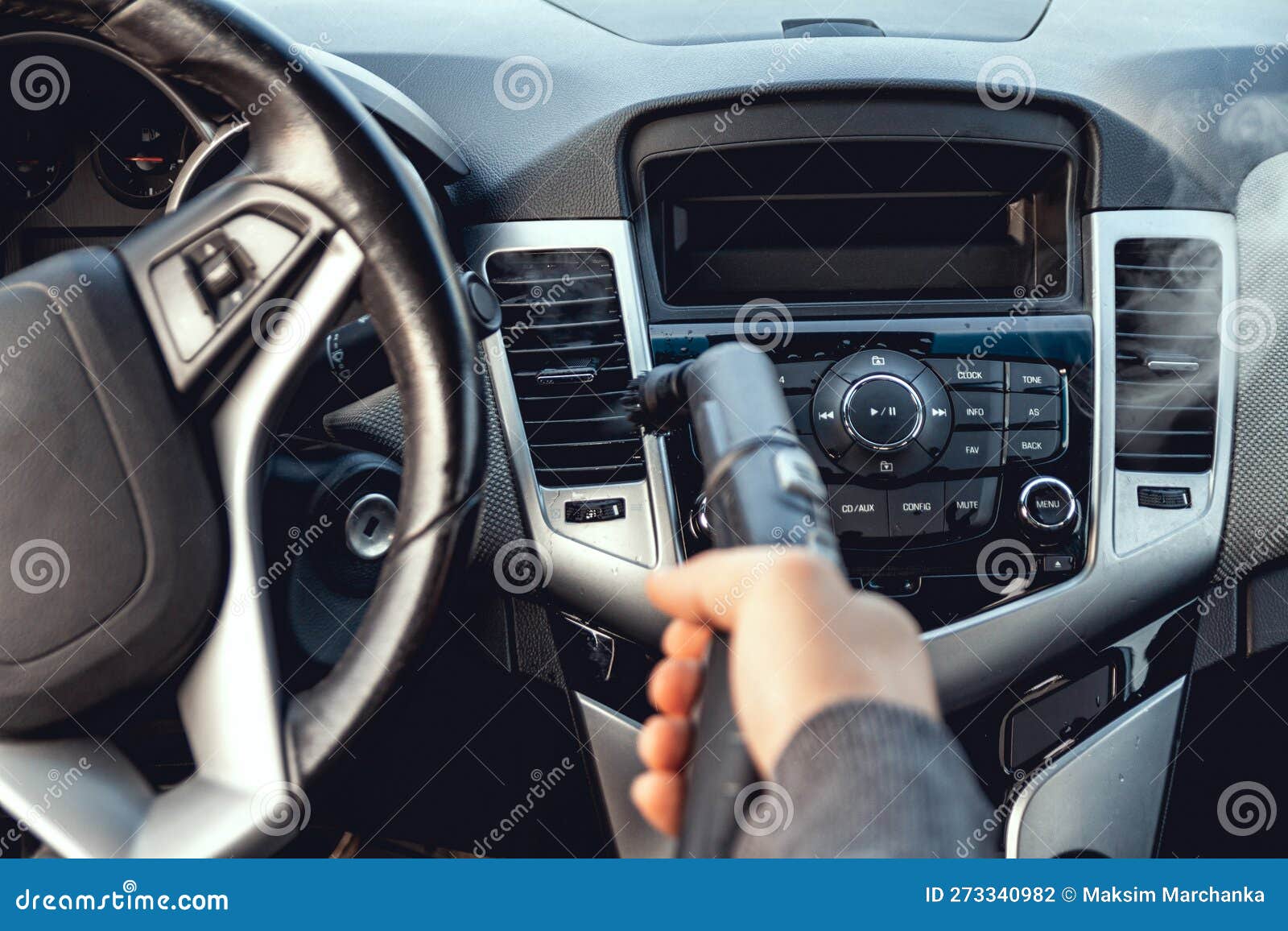 cleaning and disinfecting by steam of the car interior and car s