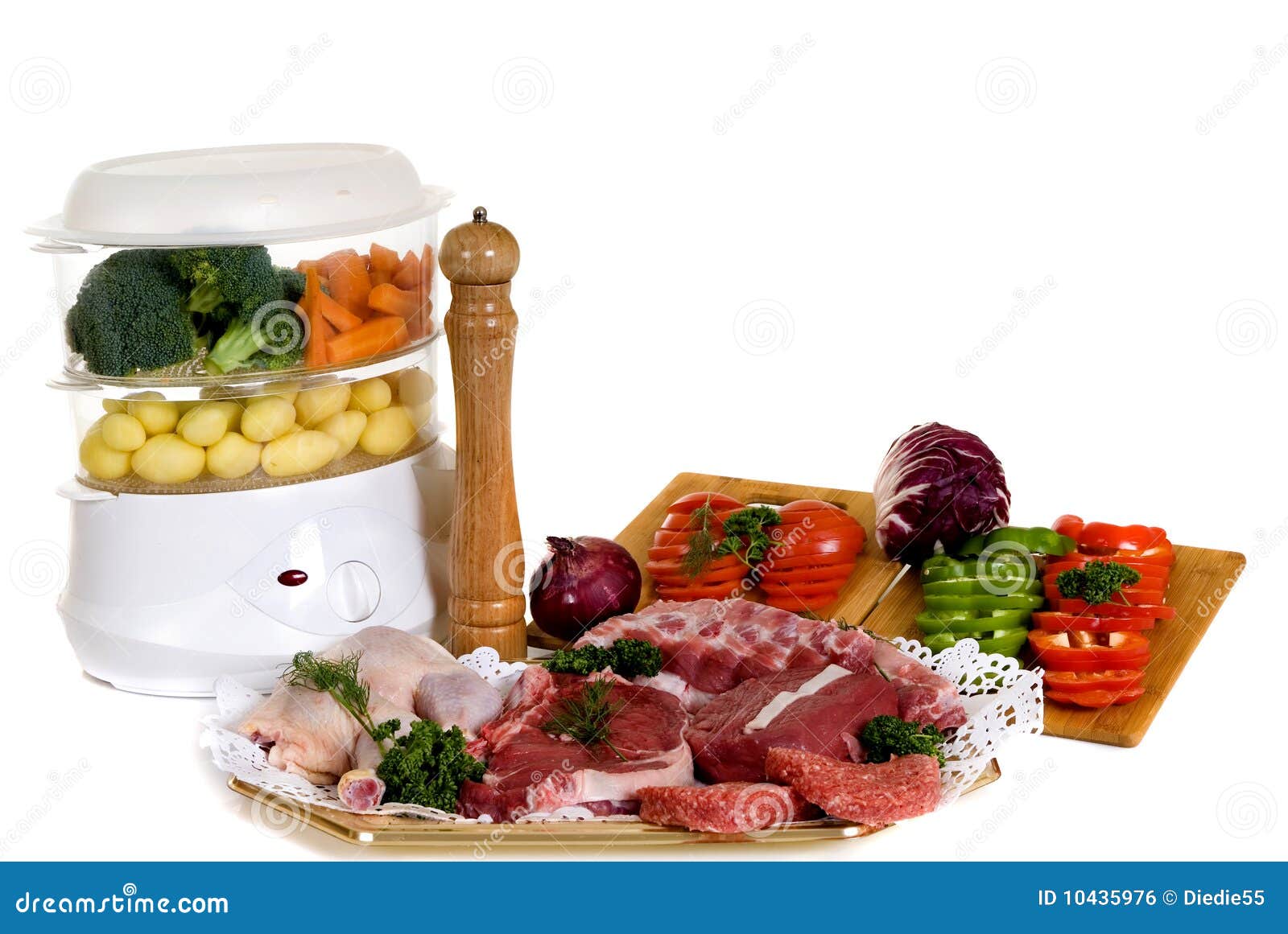 Steam cooker, steak stock photo. Image of bone, carrot 10435976