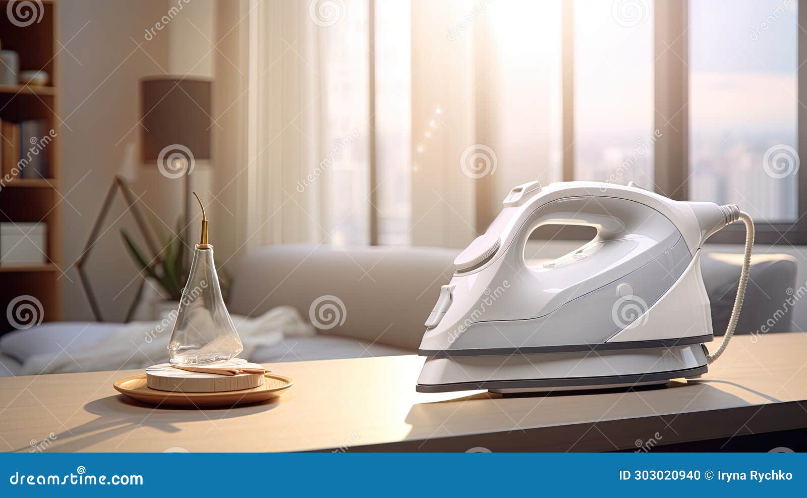 Steam Electric Iron on Board in Laundry Room Stock Photo Image of