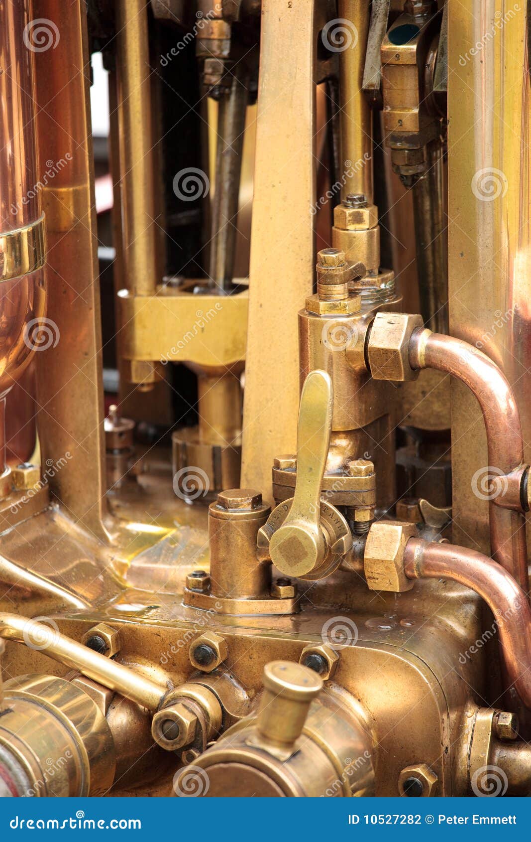 Steam Engine Brass Pipes stock photo. Image of horsepower 10527282