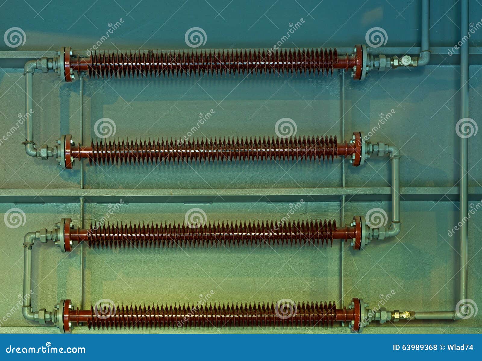 Steam Heating Pipes in the Wall of a Building Stock Photo Image of