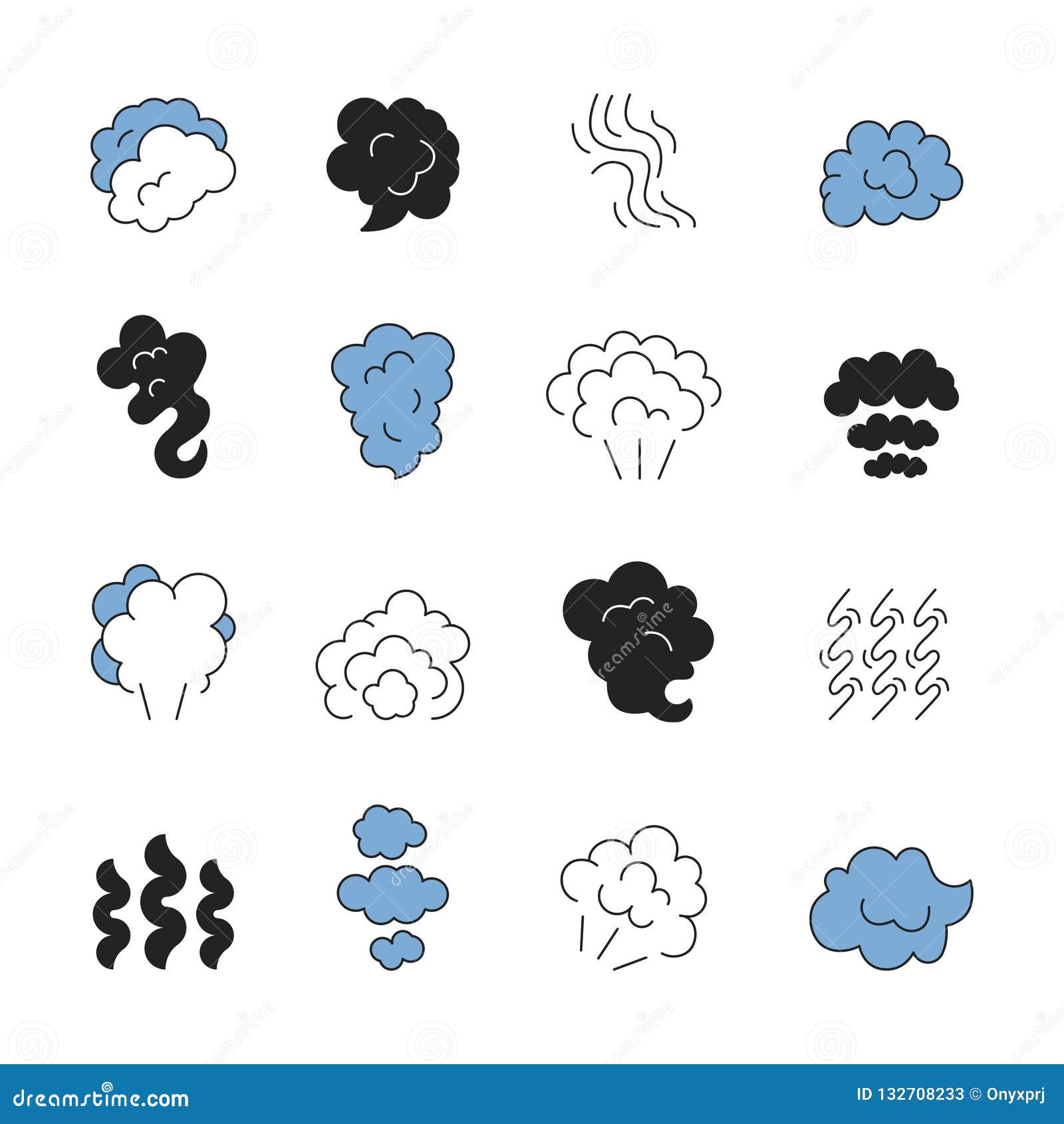 steam line s. smell of cooking food vapour smoke outline  icon set