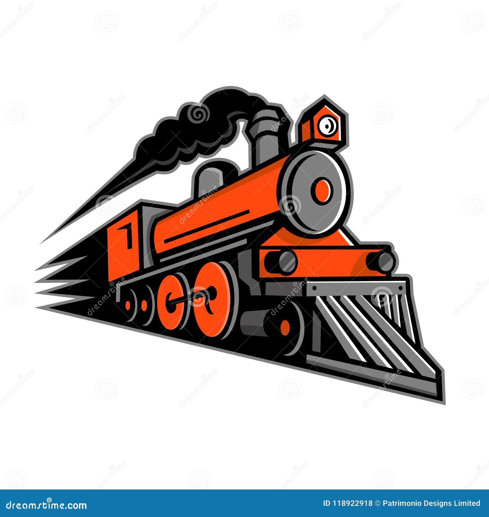 steam locomotive speeding mascot