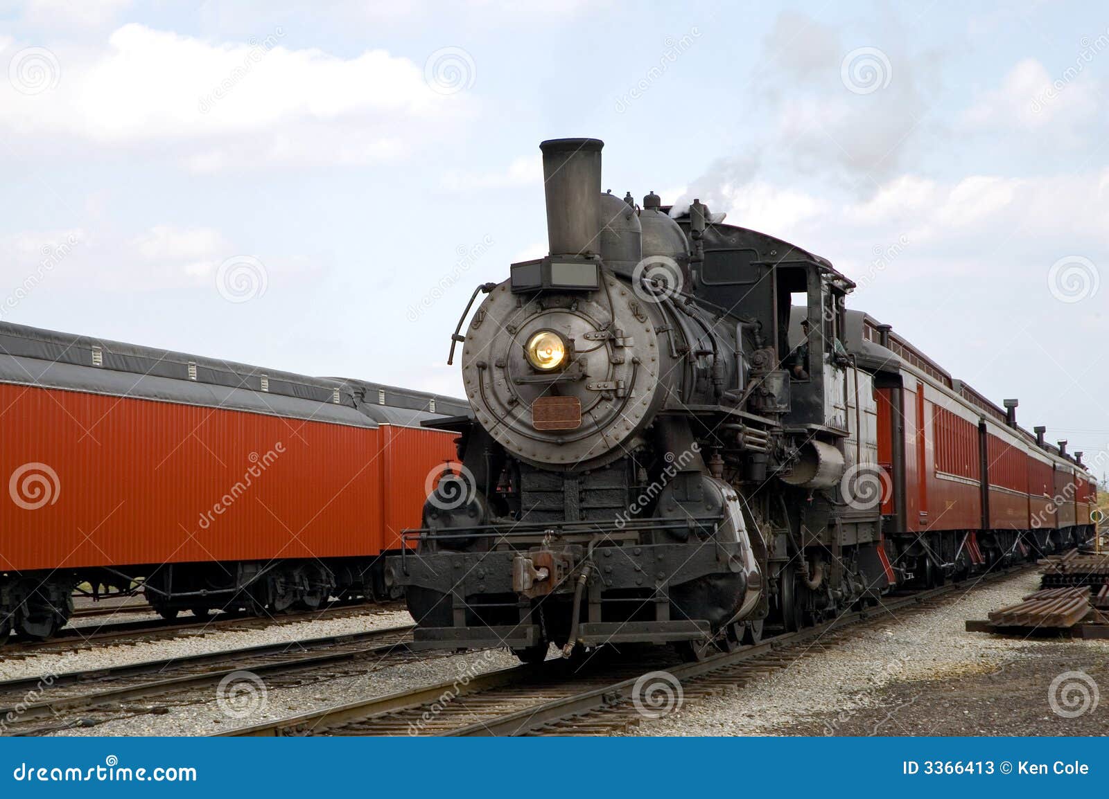 steam locomotive and train