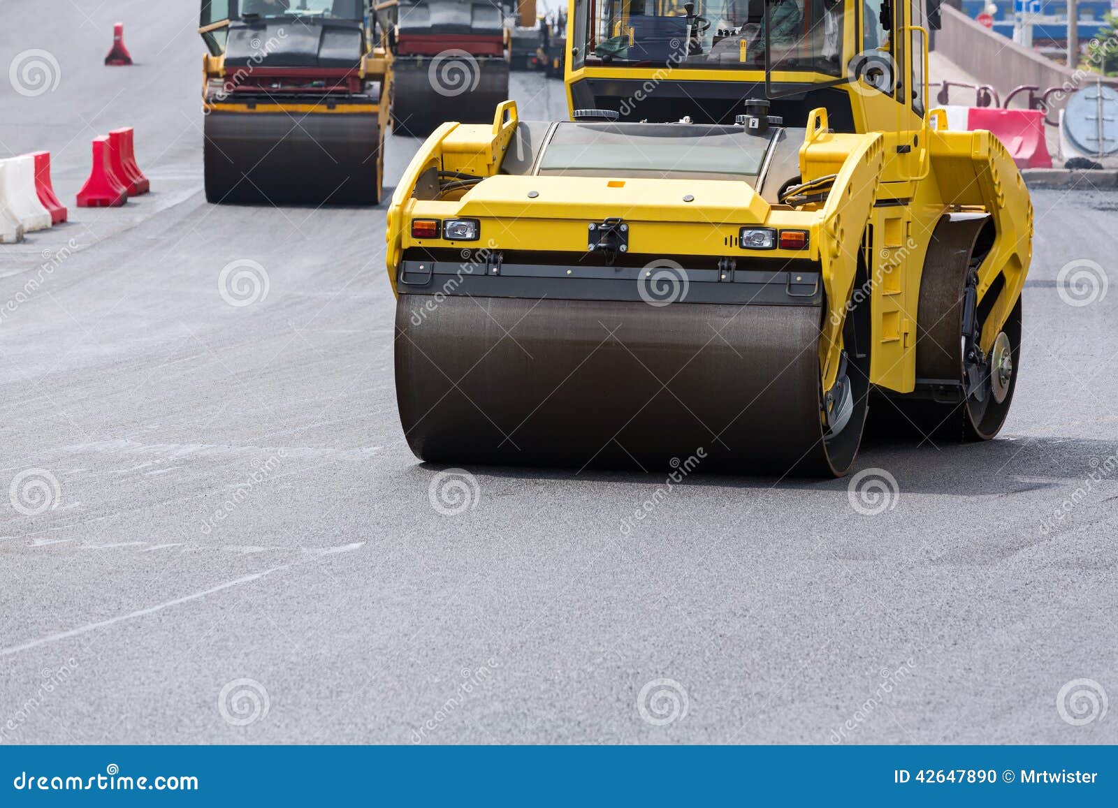 Steam roller stock photo. Image of industrial, work, smooth 42647890