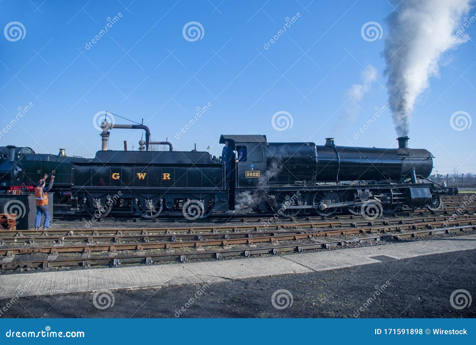 Steam train and coal car editorial stock photo. Image of western