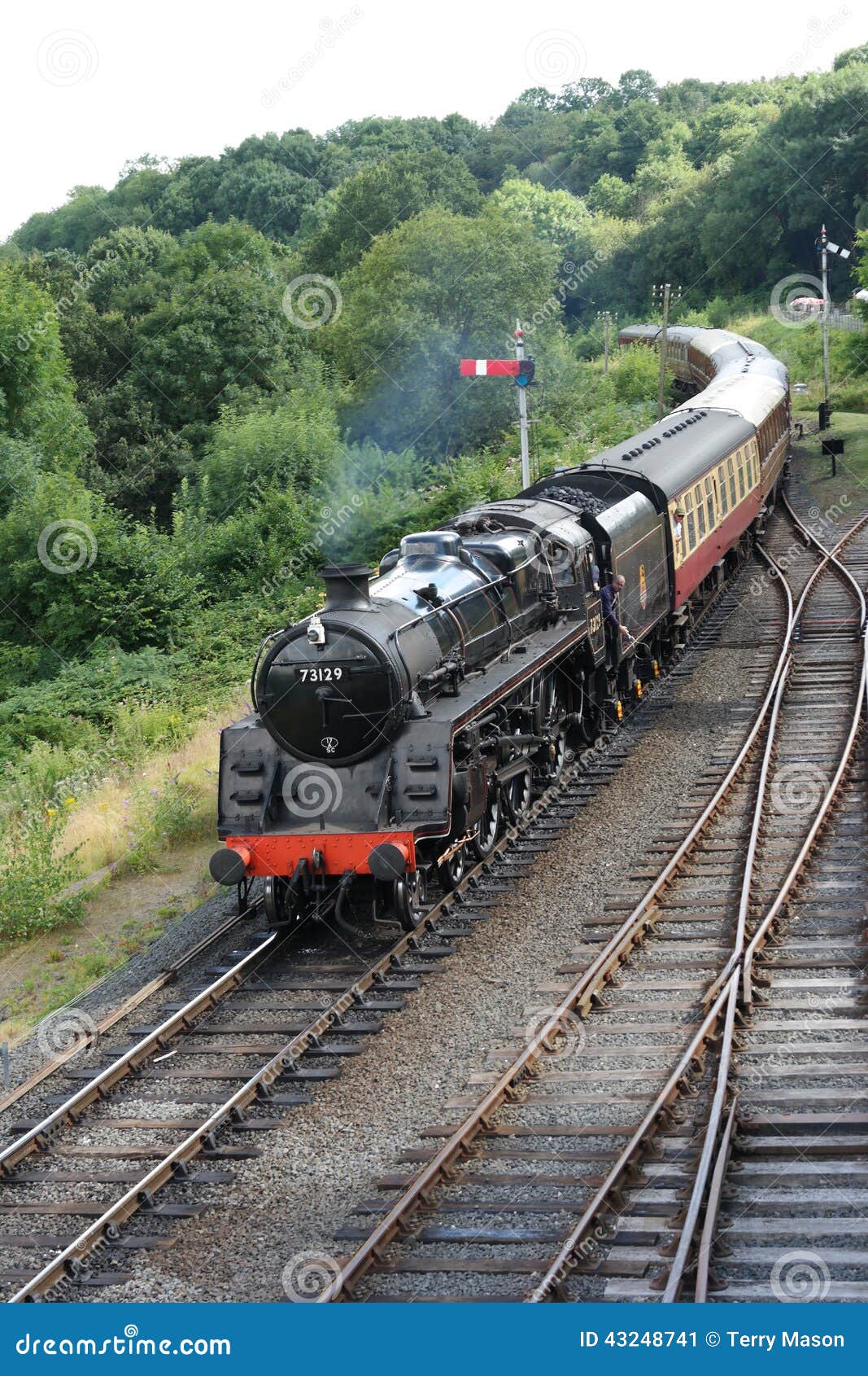 Steam Train Turning Corner Editorial Photo - Image: 43248741