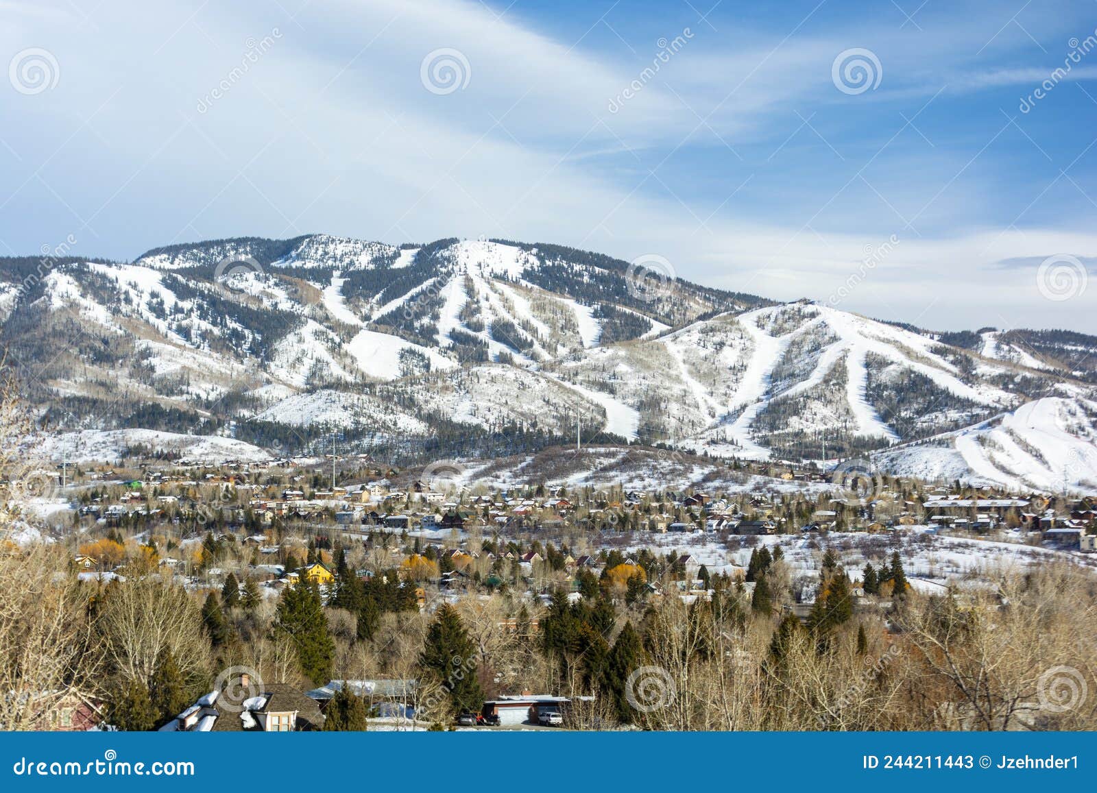 steamboat ski resort in steamboat springs, colorado on a sunny winter day