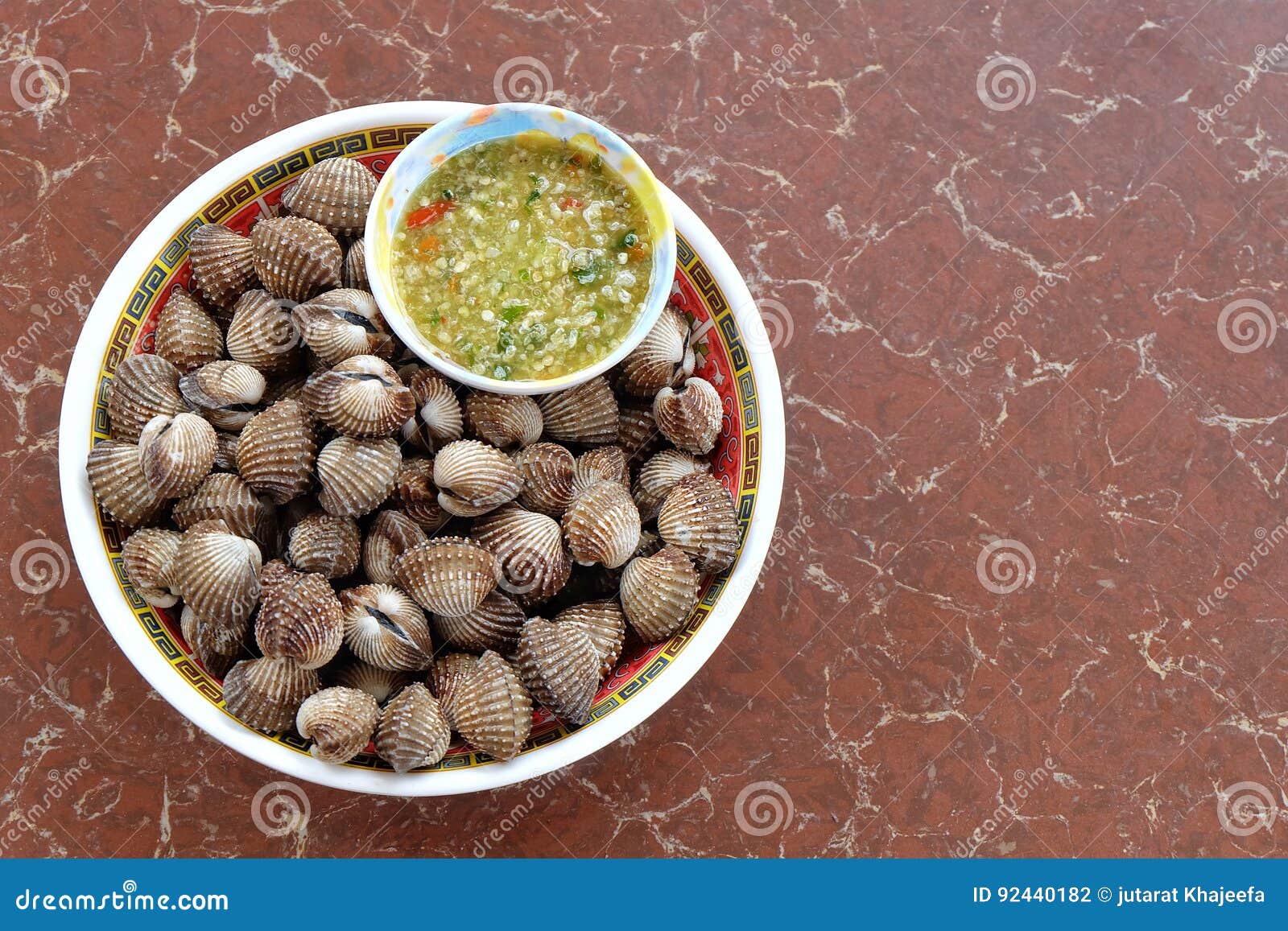 Steamed blanched clams stock photo. Image of health, seasoning 92440182