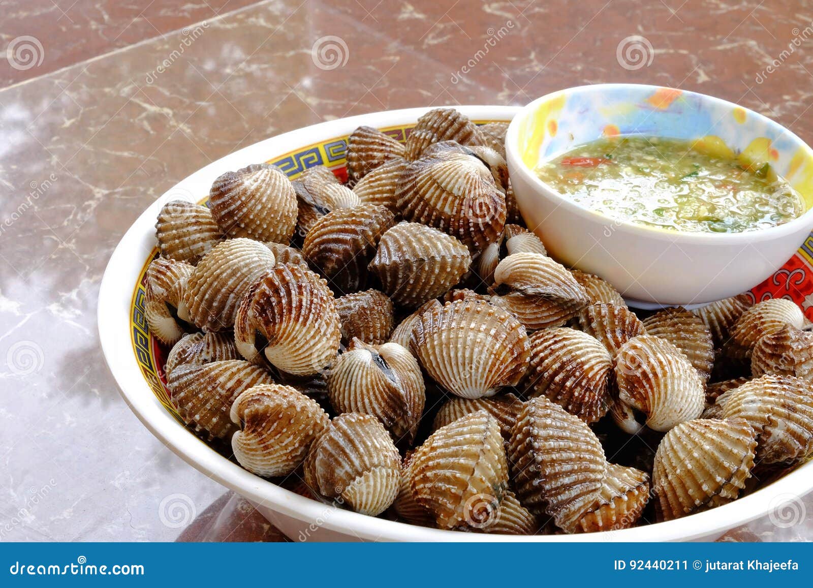 Steamed blanched clams. stock image. Image of cockle 92440211