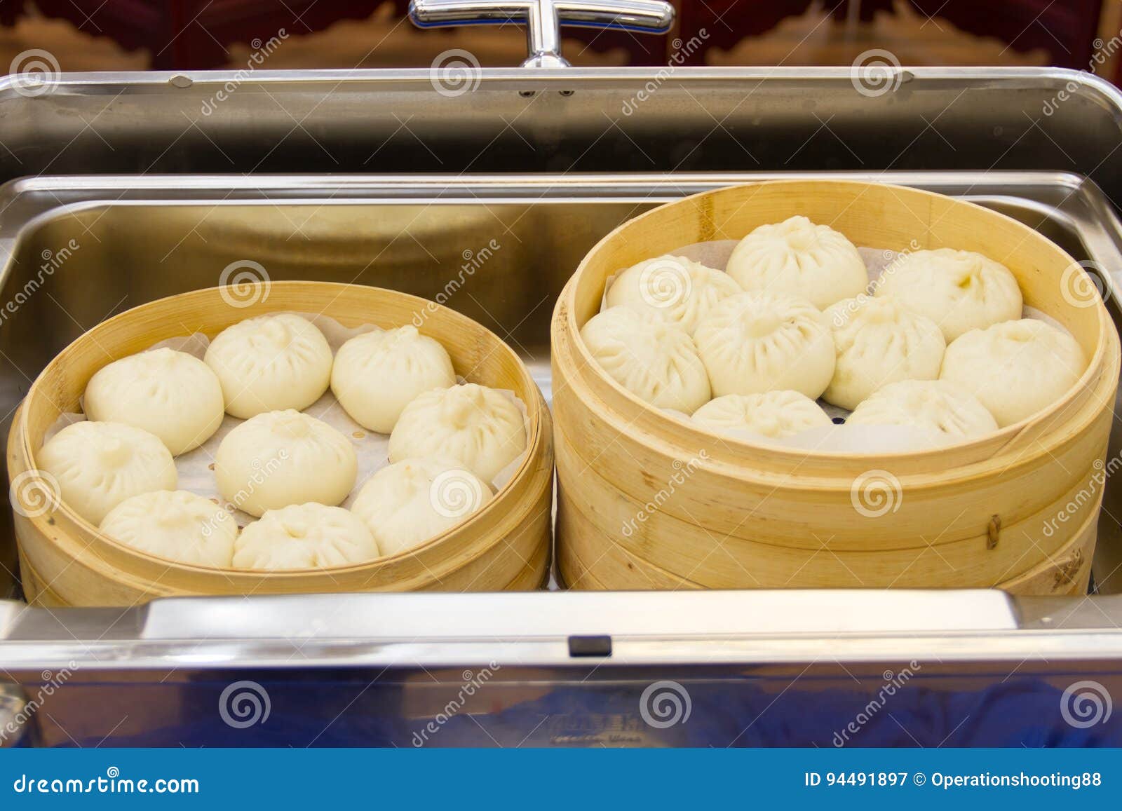 Steamed bun in steamer stock image. Image of dinner, delicious 94491897