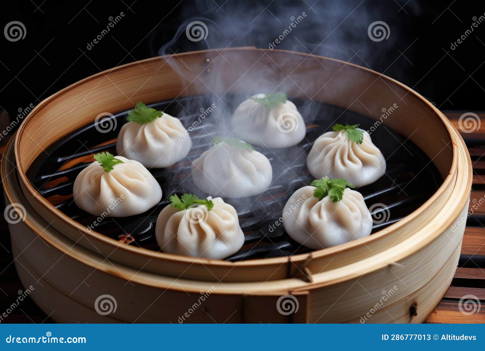 Steamed Buns in a Traditional Asian Steamer Stock Image Image of bamboo, steamer 286777013