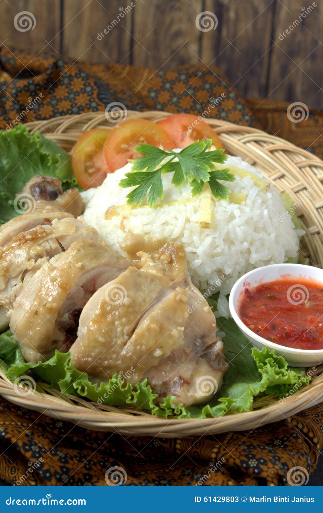 Steamed Chicken Rice stock image. Image of asia, boiled 61429803
