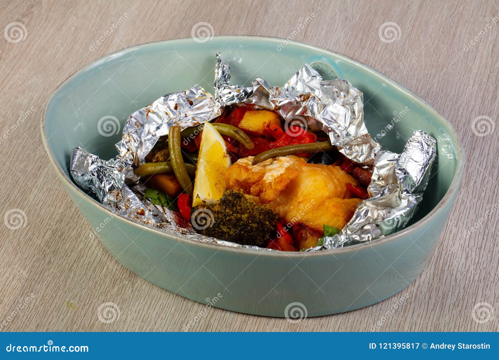 Steamed cod fish stock image. Image of dish, background 121395817