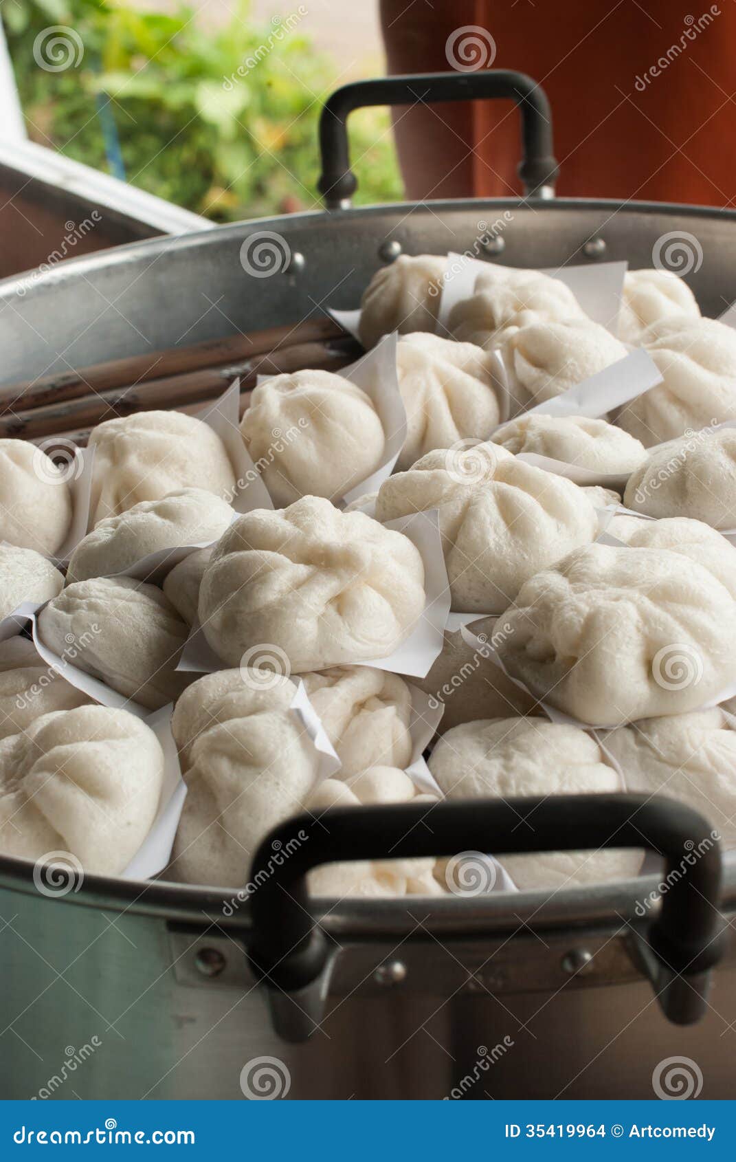 Steamed Dumpling in a Steamed Oven Stock Photo Image of color, white